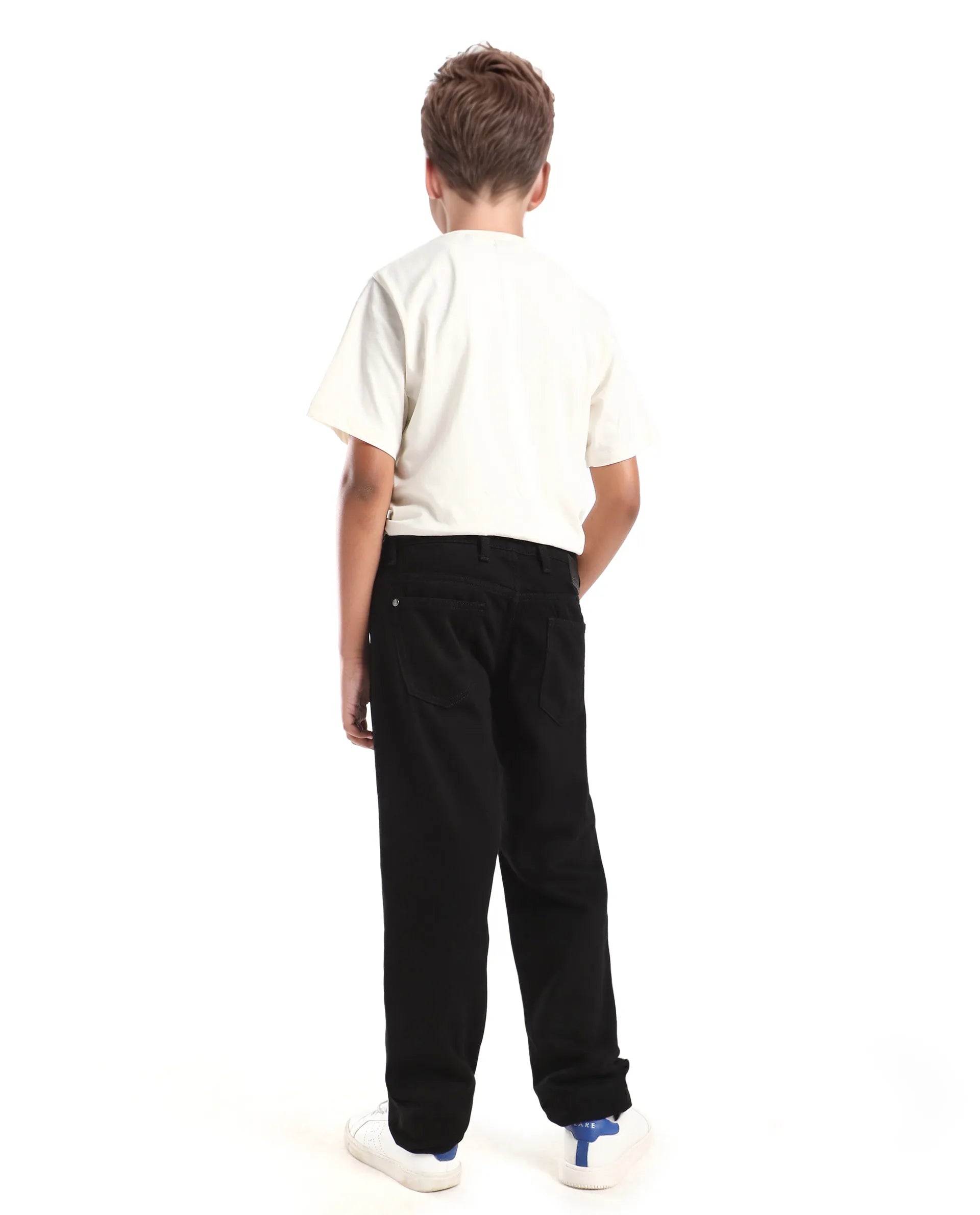 Rare Ones Kids Enim-K Black Cotton Button Closure Plain Regular Fit Jeans