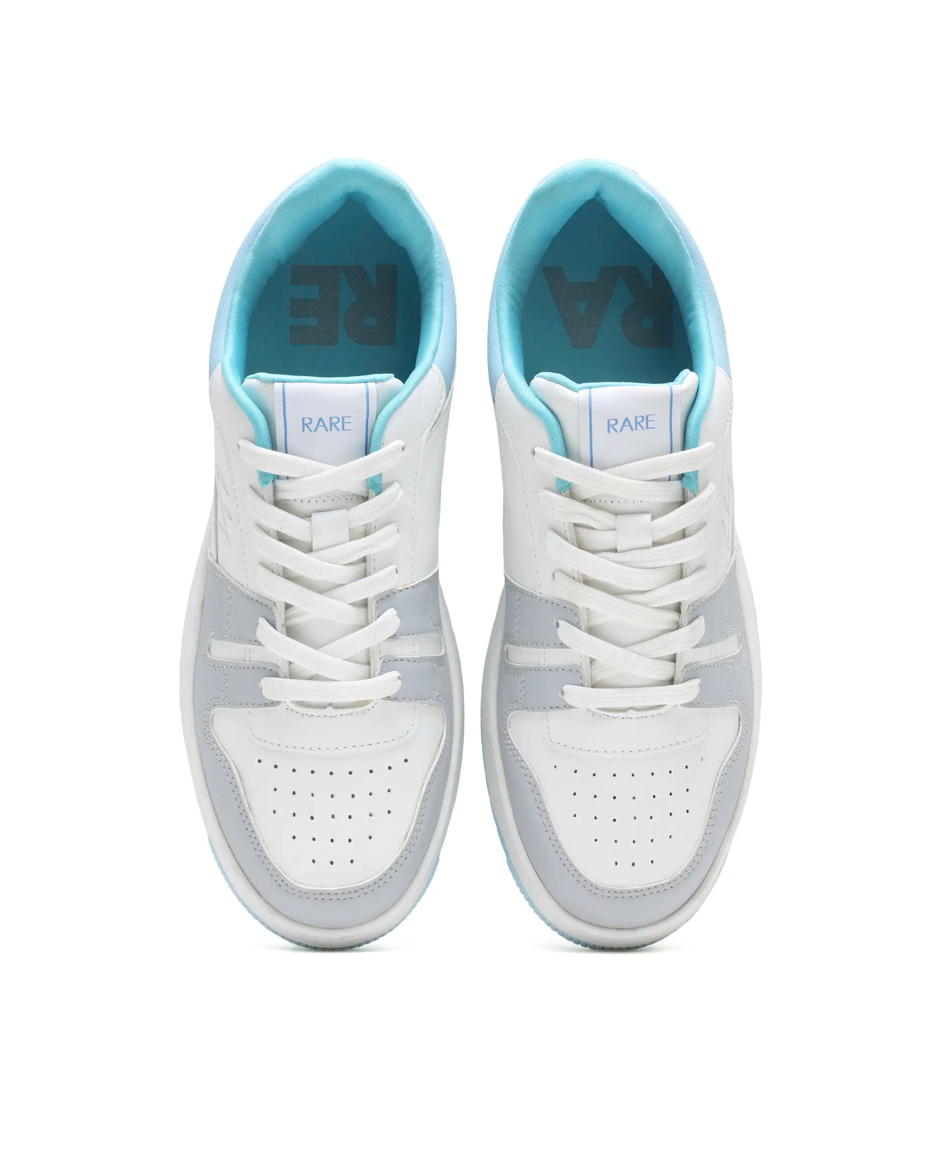 Rare Rabbit Men's Enrik Blue Micro Fiber Sneaker