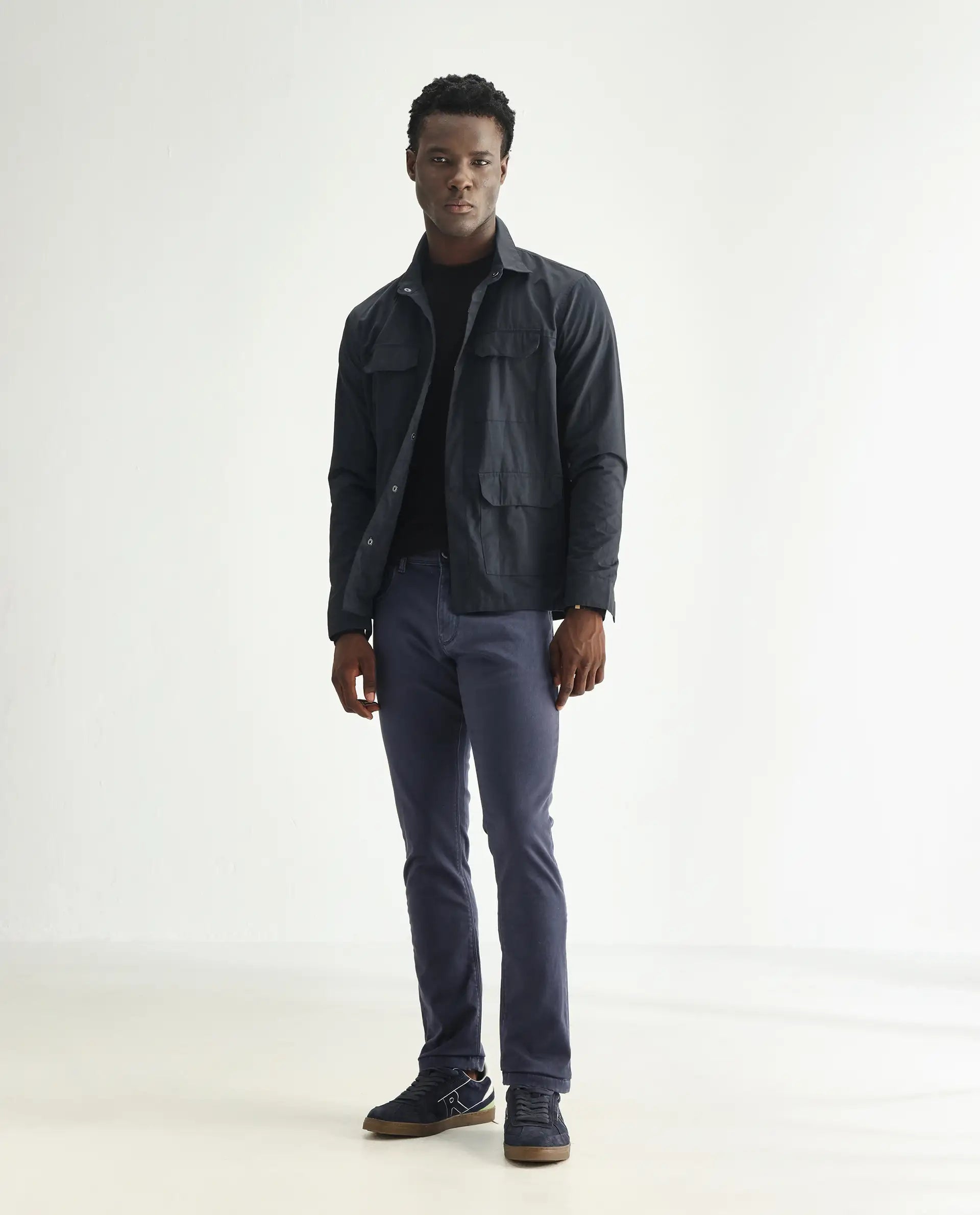 Rare Rabbit Men's Essen Light Purple Cotton Plain Hawk Slim Fit Jeans