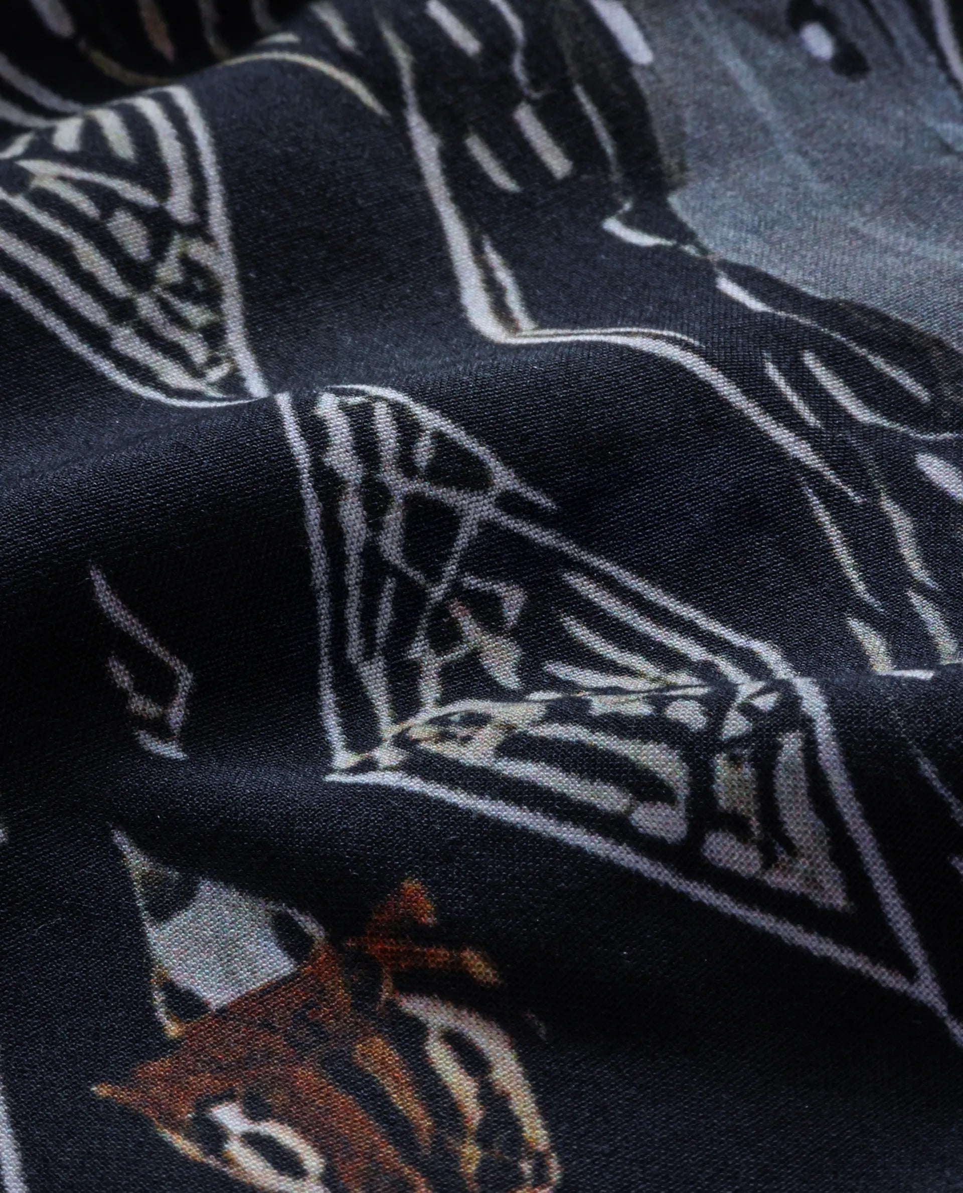 Rare Rabbit Men Ciphor Black Full Sleeve Regular Fit Decorative Print Shirt