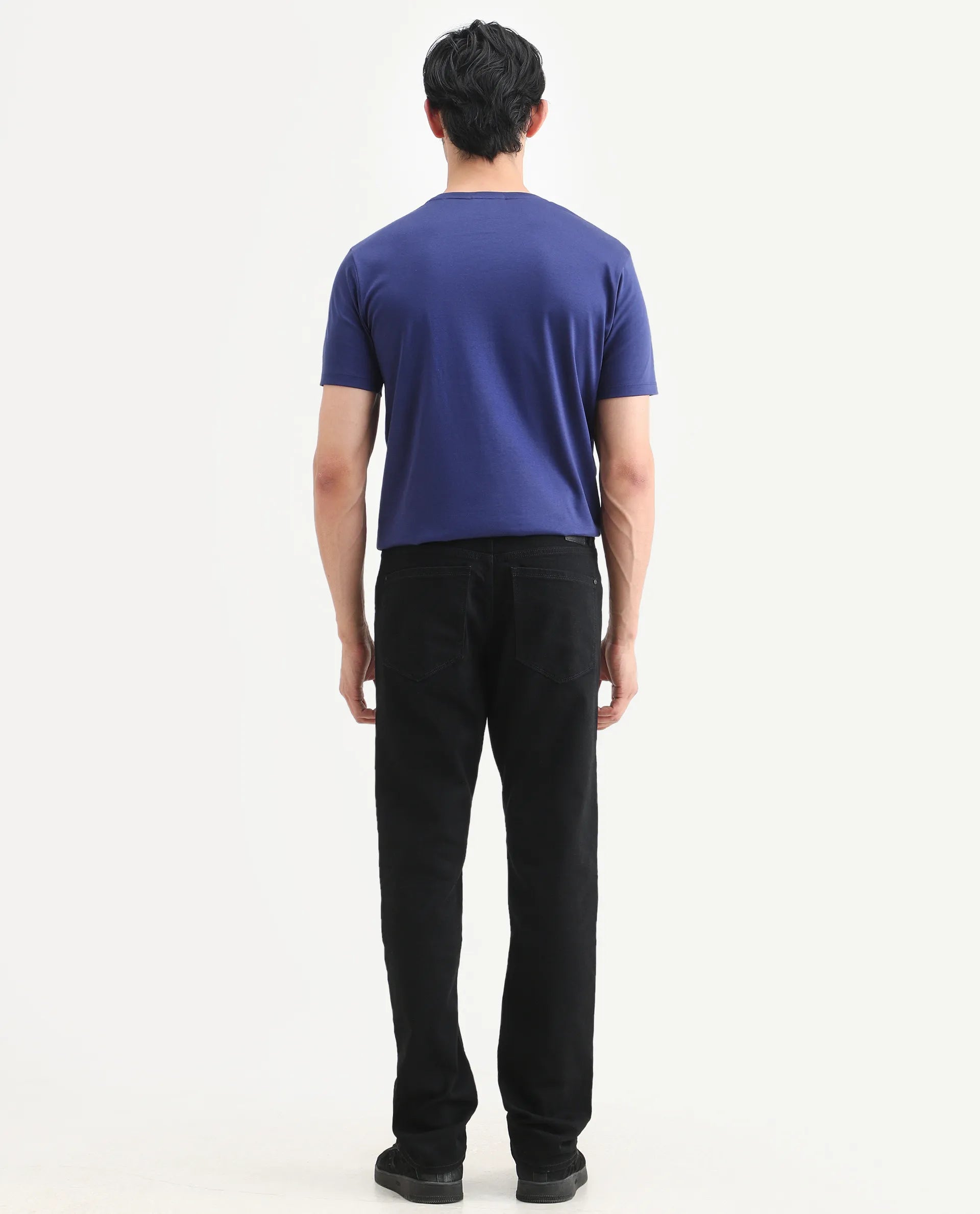Rare Rabbit Men's Fiz B Black Cotton Blend Fabric Morris Regular Fit Plain Jeans