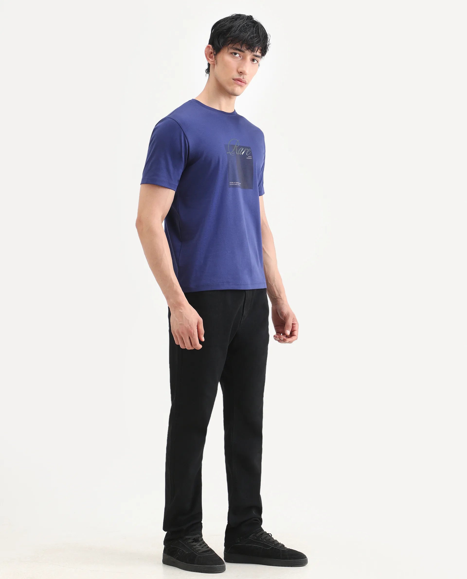 Rare Rabbit Men's Fiz B Black Cotton Blend Fabric Morris Regular Fit Plain Jeans