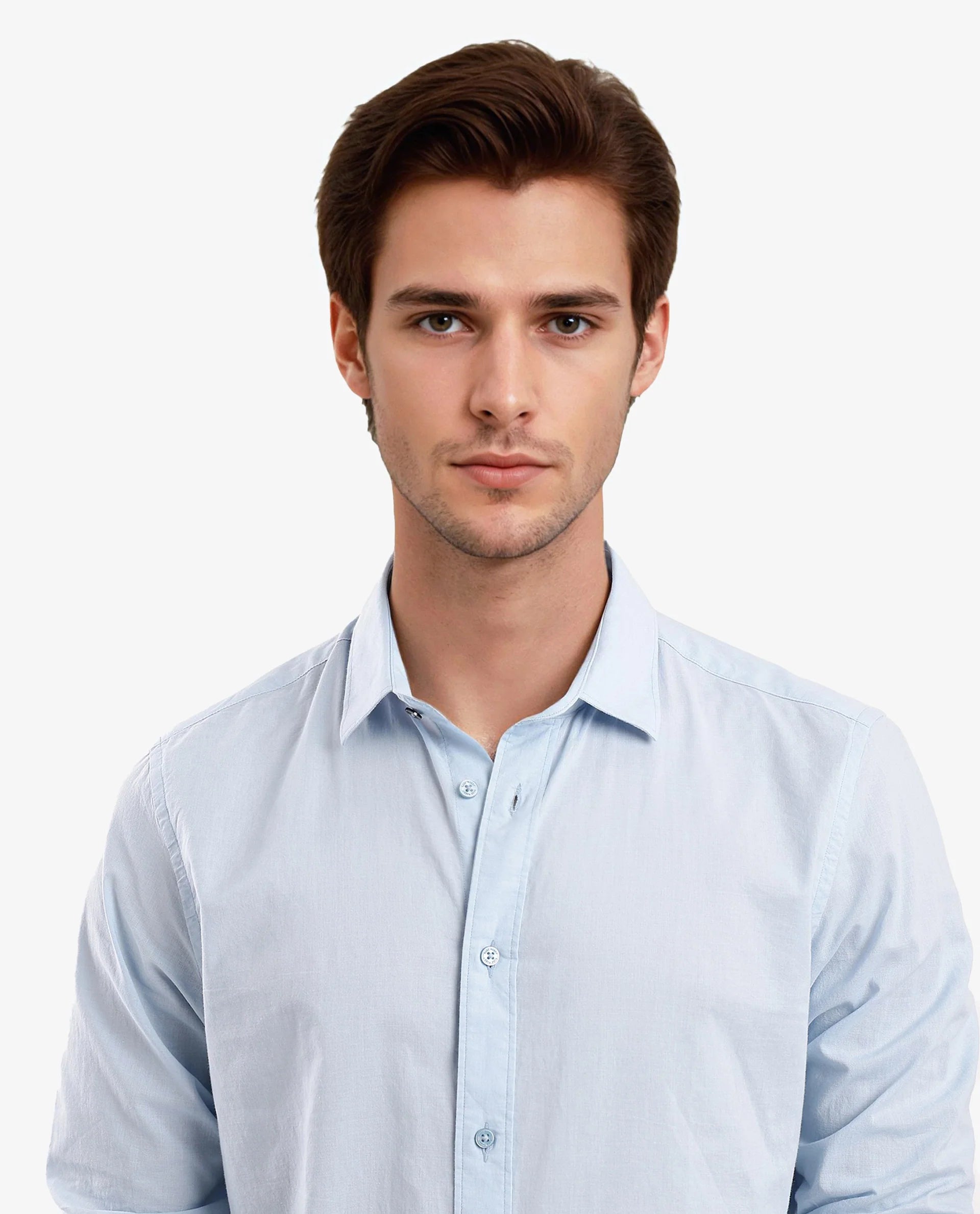 Rare Rabbit Men's Flees Light Blue Cotton Fabric Full Sleeves Solid Shirt