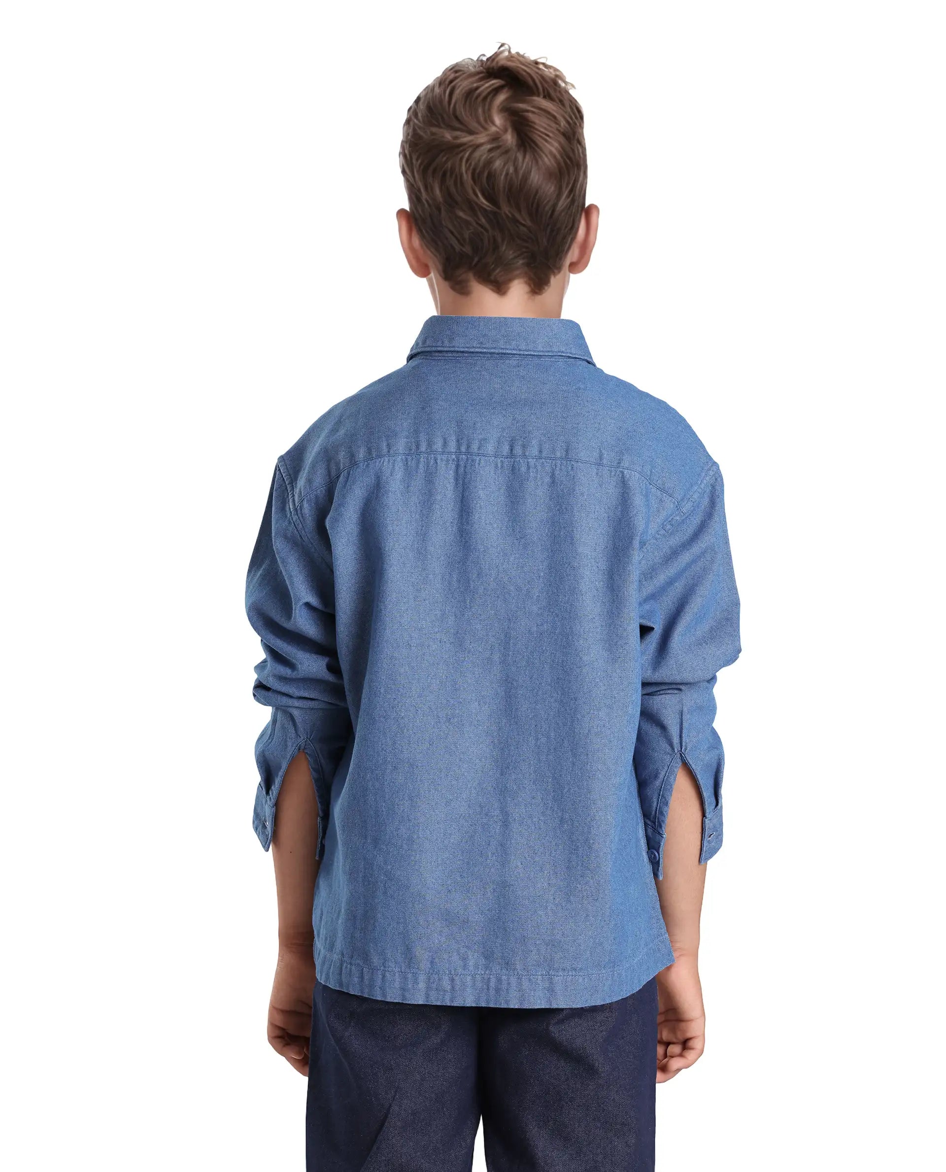 Rare Ones Kids Frero Blue Cotton Printed Button Closure Regular Fit Shirt