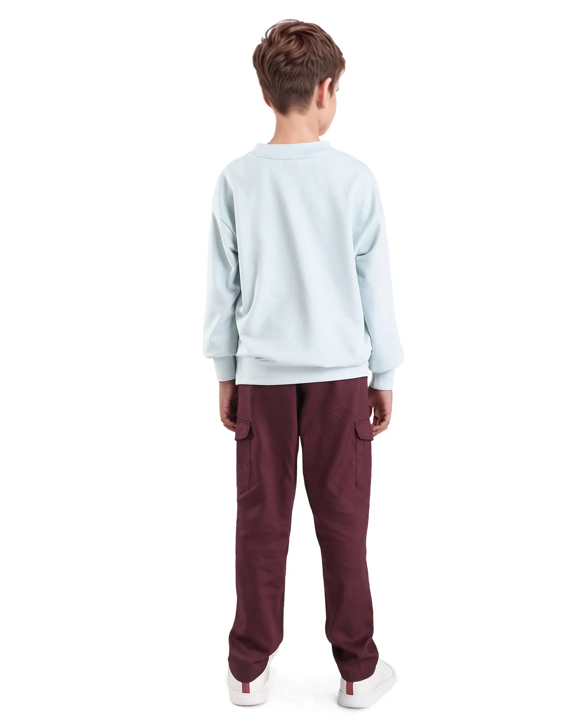 Rare Ones Kids Glin-B Maroon Lyocell Blend Solid Button Closure Regular Fit Trouser