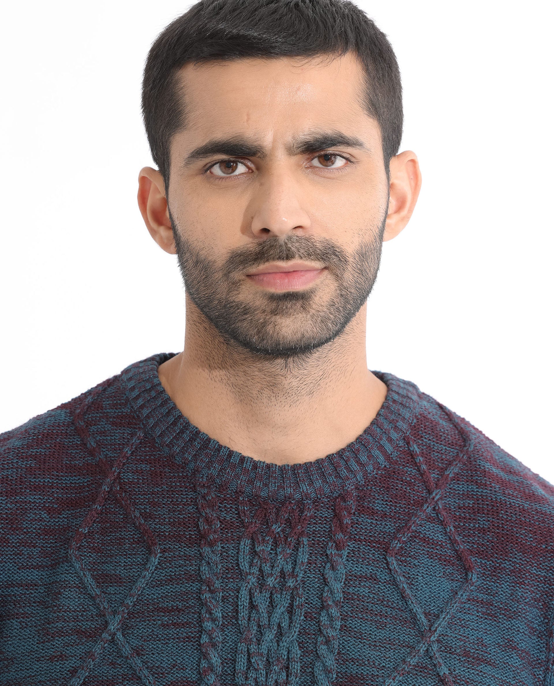 Rare Rabbit Mens Grindle Pink Sweater Full Sleeve Crew Neck Solid