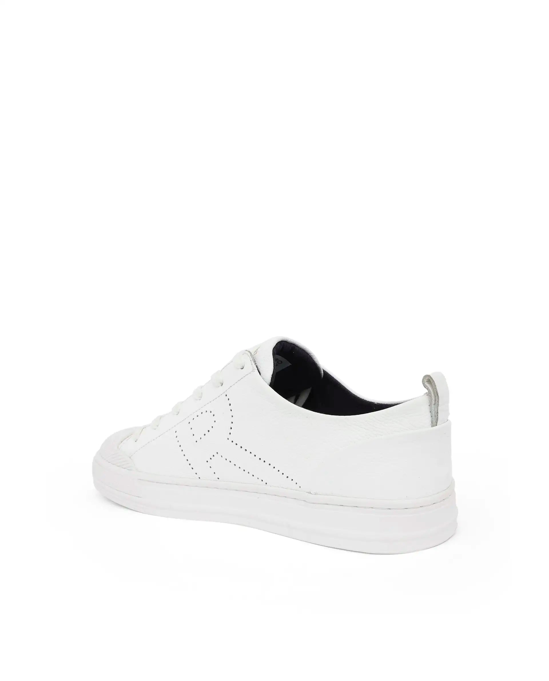 Rare Rabbit Mens Sauron Pro White Premium Milled Leather Lace Up Low Top Round Toe Sneaker Shoes