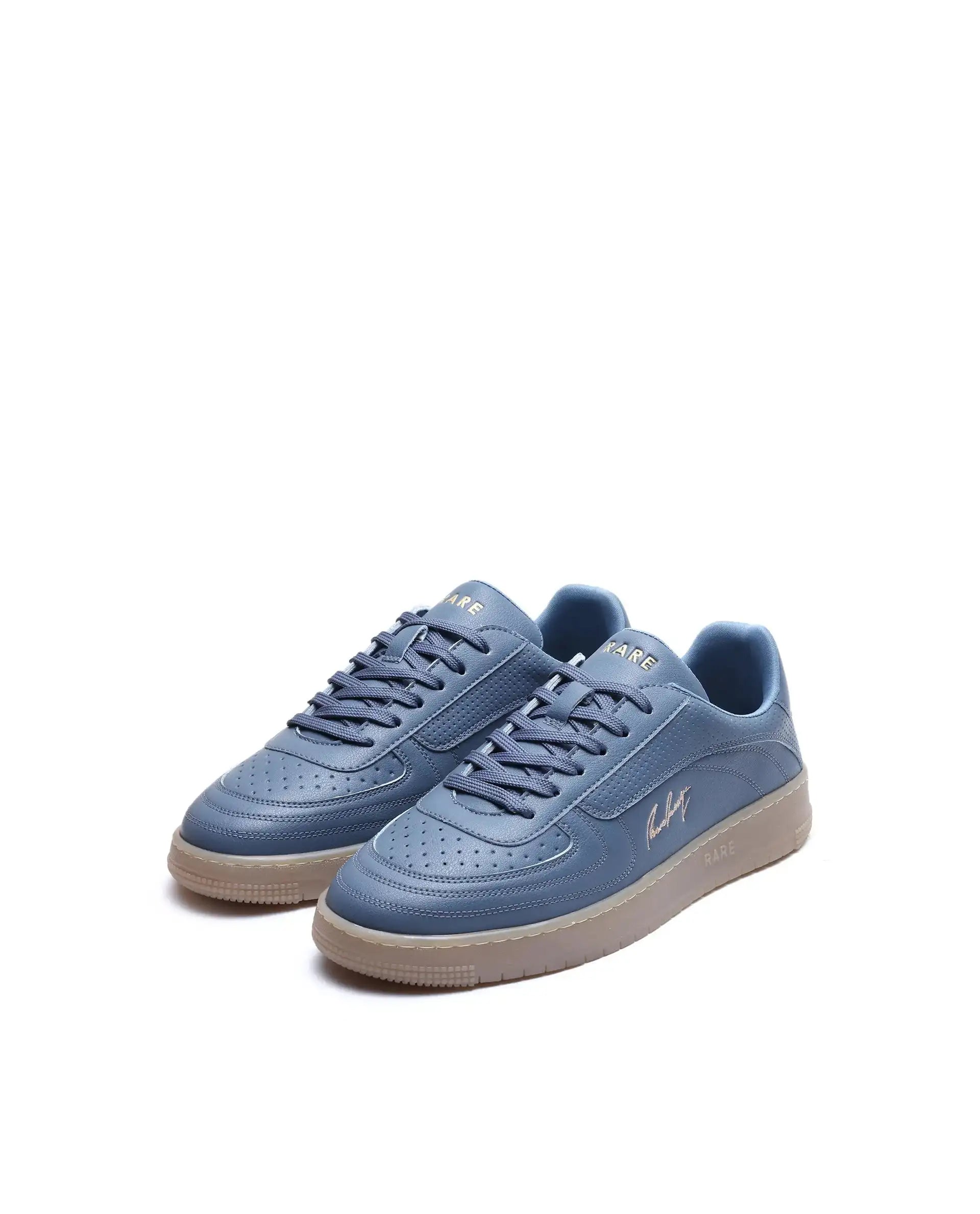 Rare Rabbit Men's Agno Navy Micro Leather Sneaker