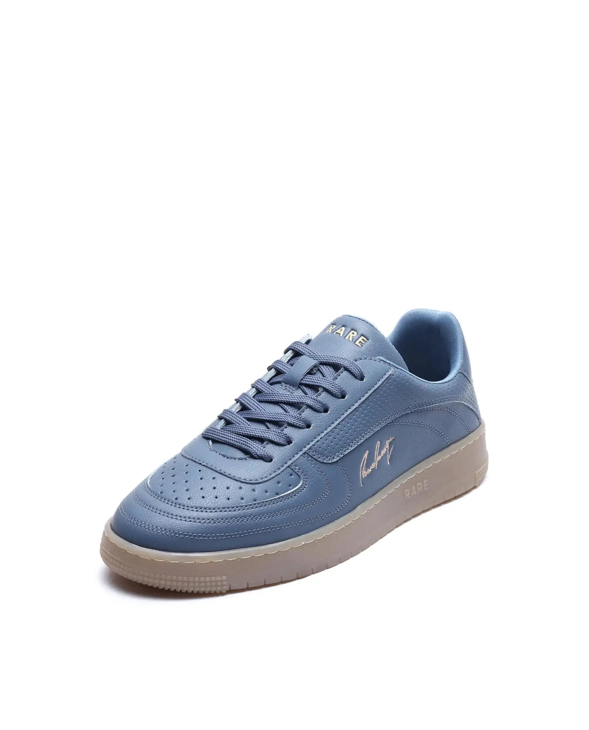 Rare Rabbit Men's Agno Navy Micro Leather Sneaker