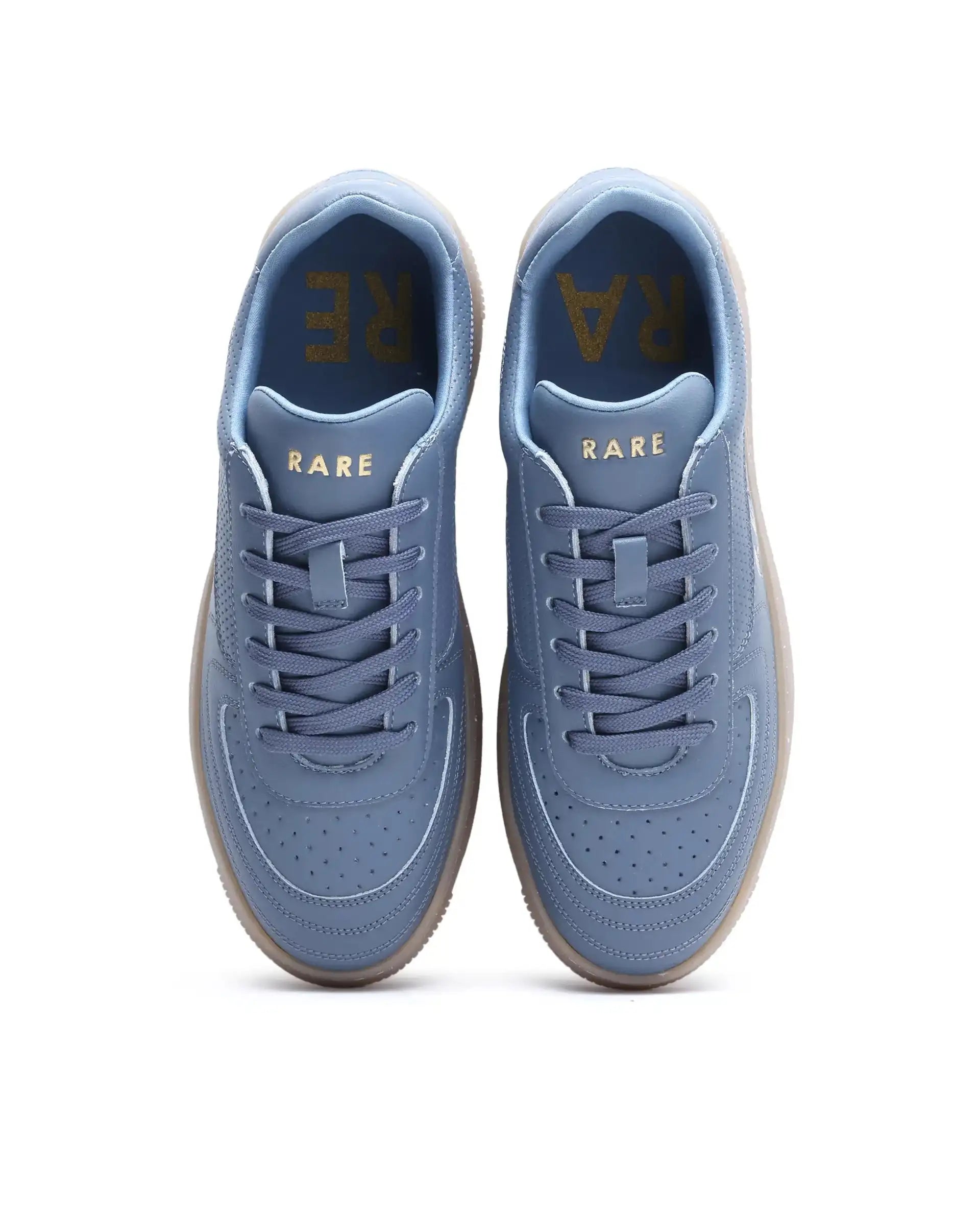 Rare Rabbit Men's Agno Navy Micro Leather Sneaker