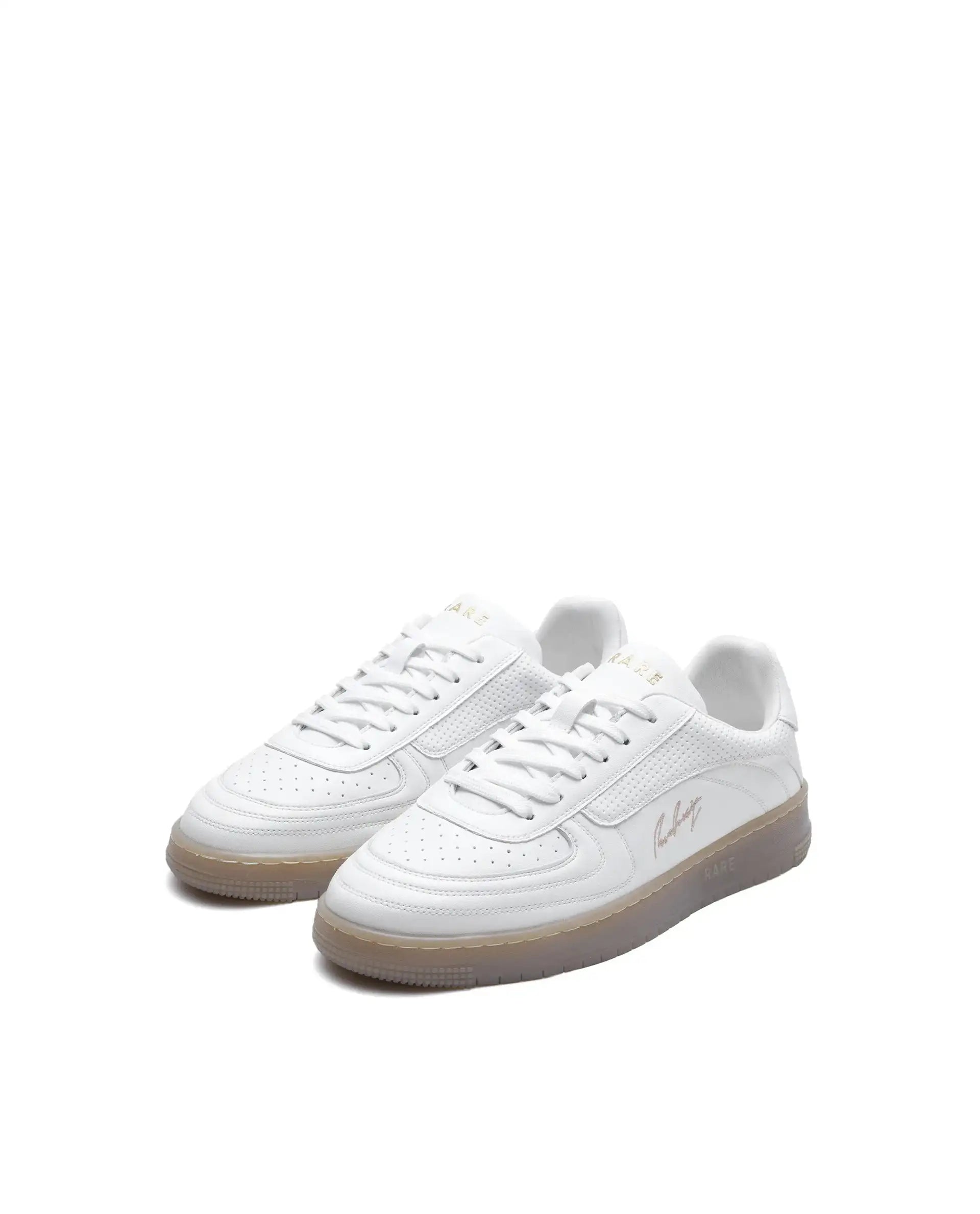 Rare Rabbit Men's Agno White Micro Leather Sneaker