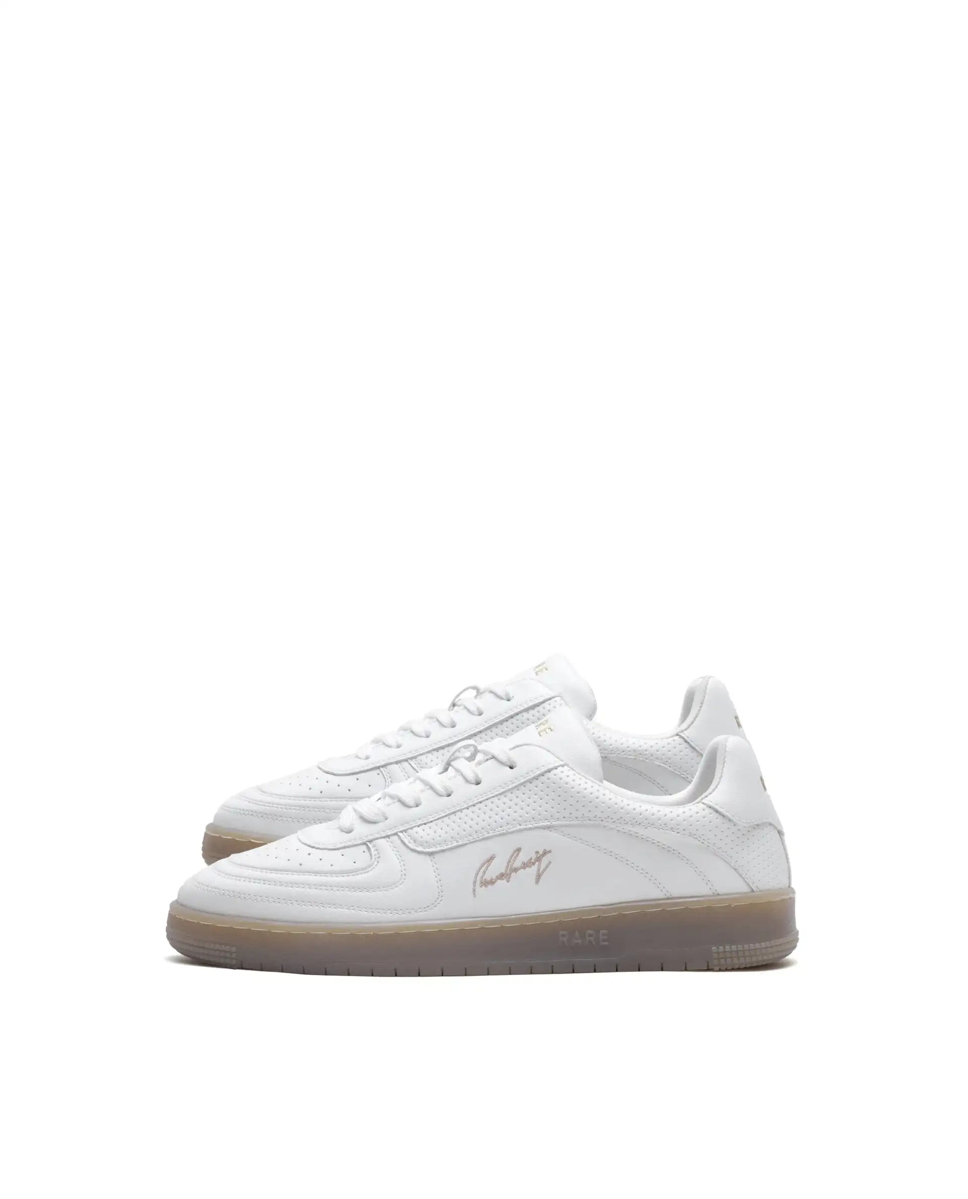 Rare Rabbit Men's Agno White Micro Leather Sneaker