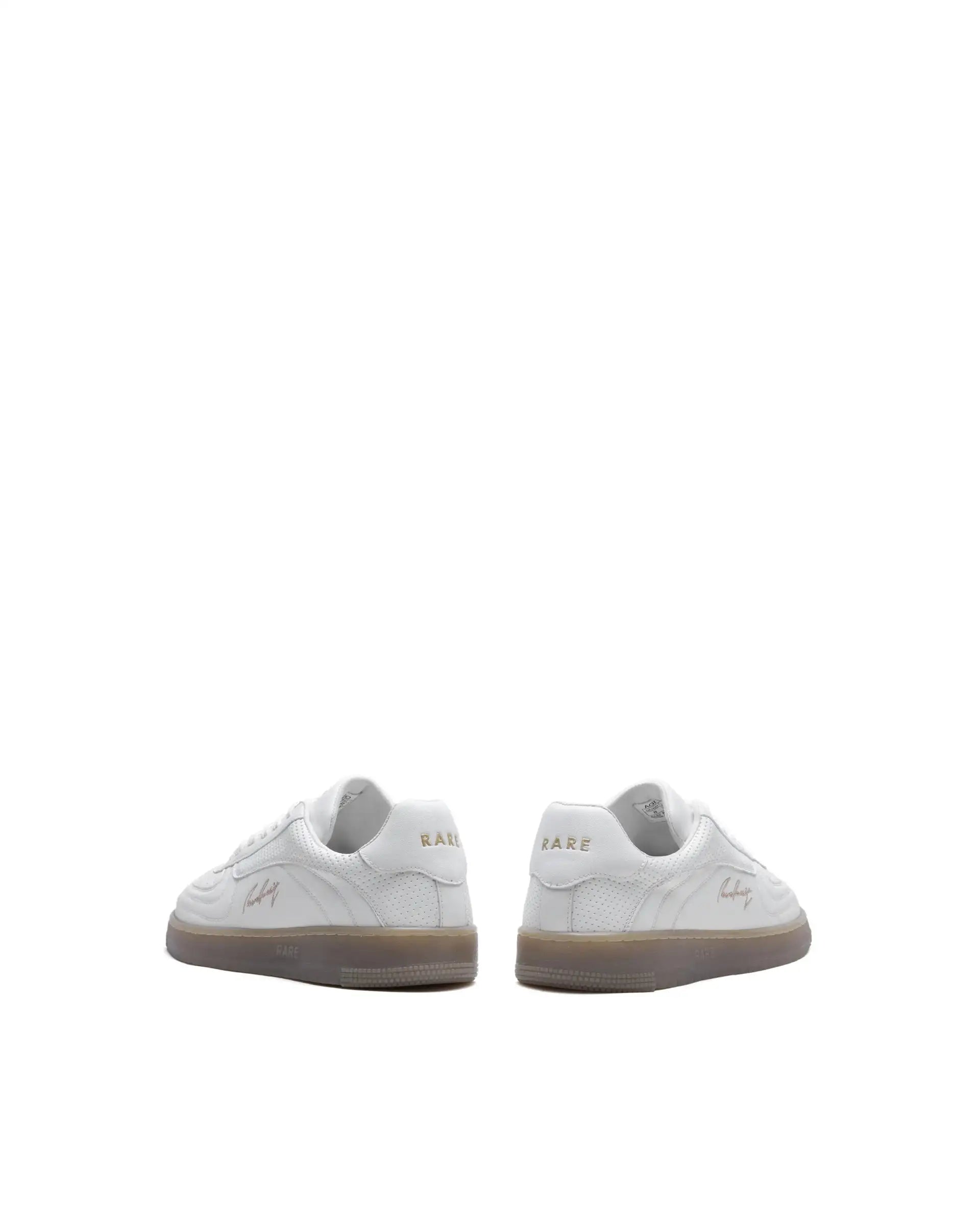 Rare Rabbit Men's Agno White Micro Leather Sneaker