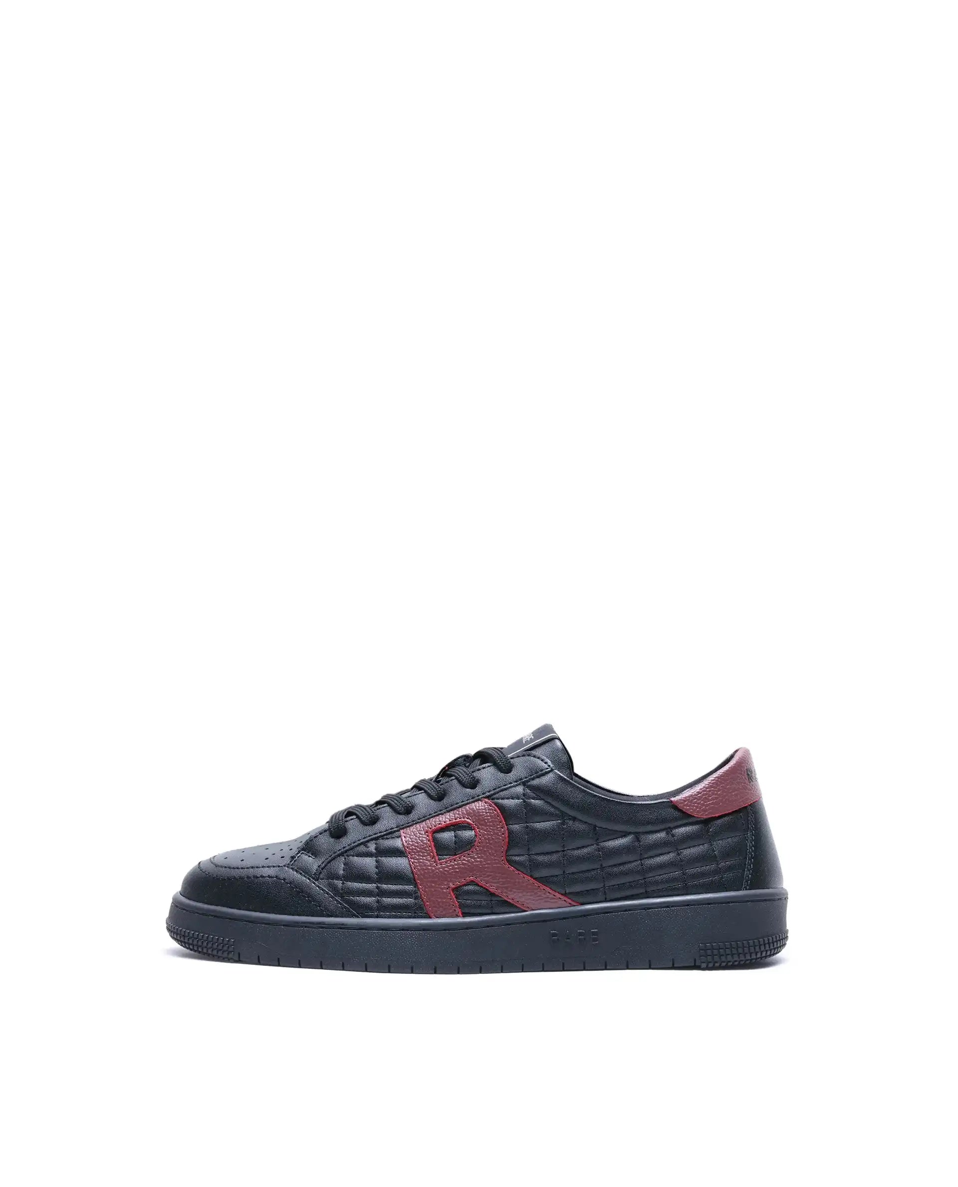 Rare Rabbit Men's Alto Black Micro Leather Sneaker