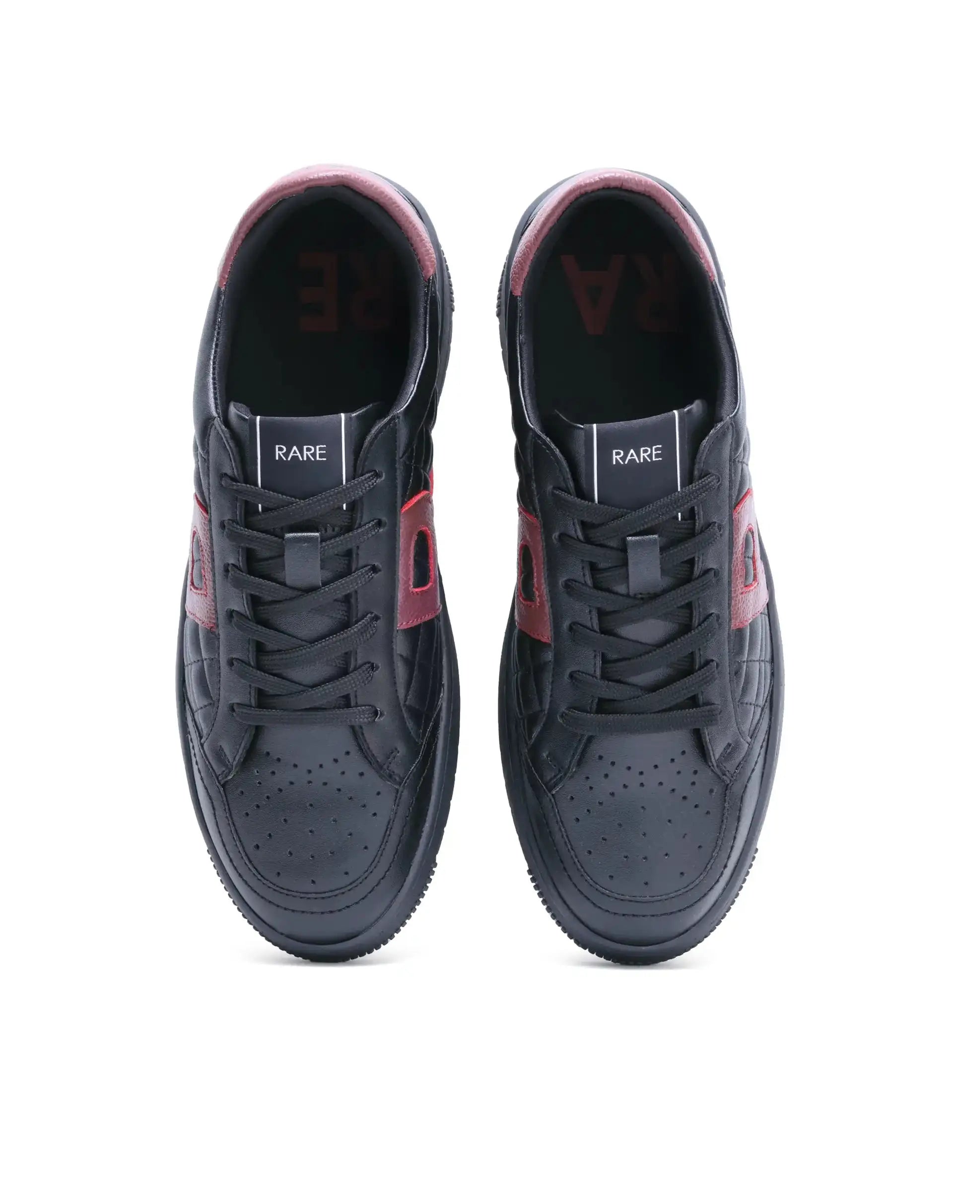 Rare Rabbit Men's Alto Black Micro Leather Sneaker
