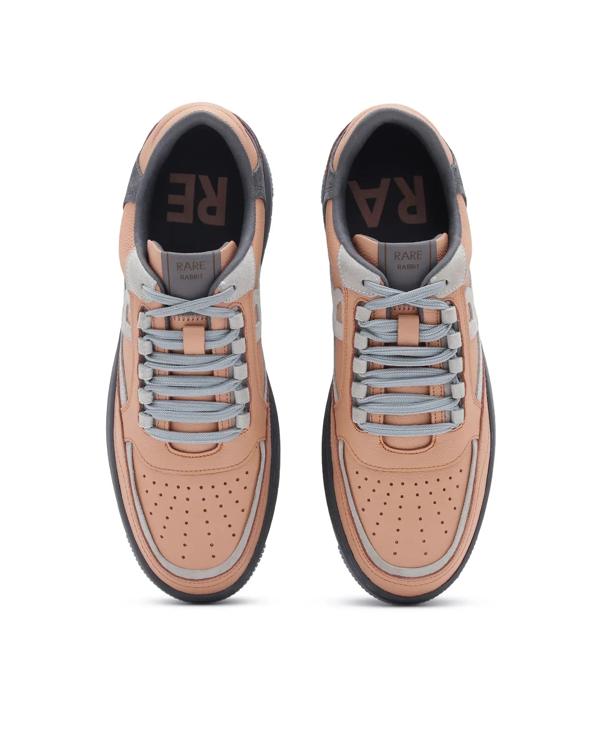Rare Rabbit Men's Amur Orange Plain Shoes