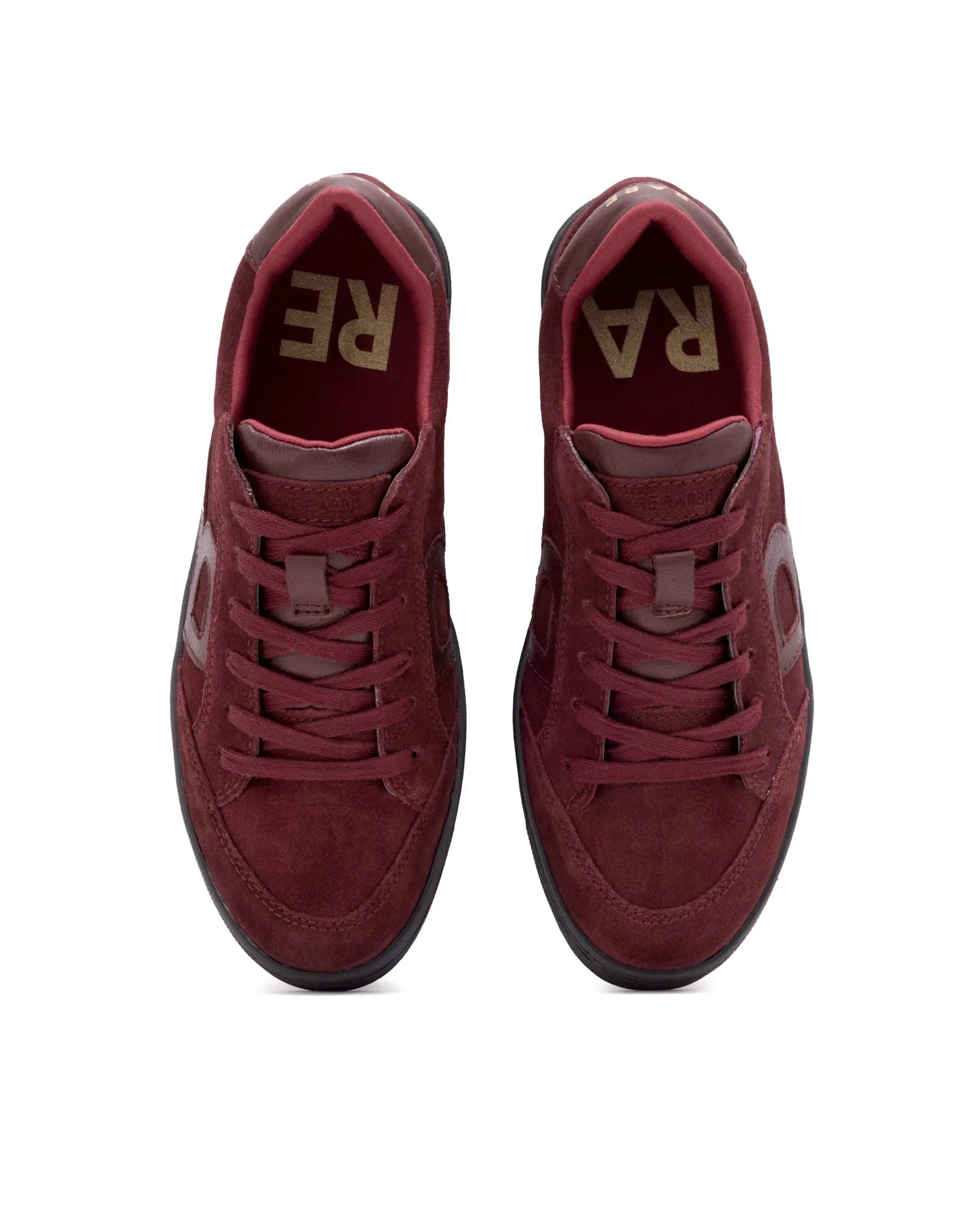 Rare Rabbit Men's Antares Red Low-Top Lace Up Premium Suede With Genuine Leather Sneaker