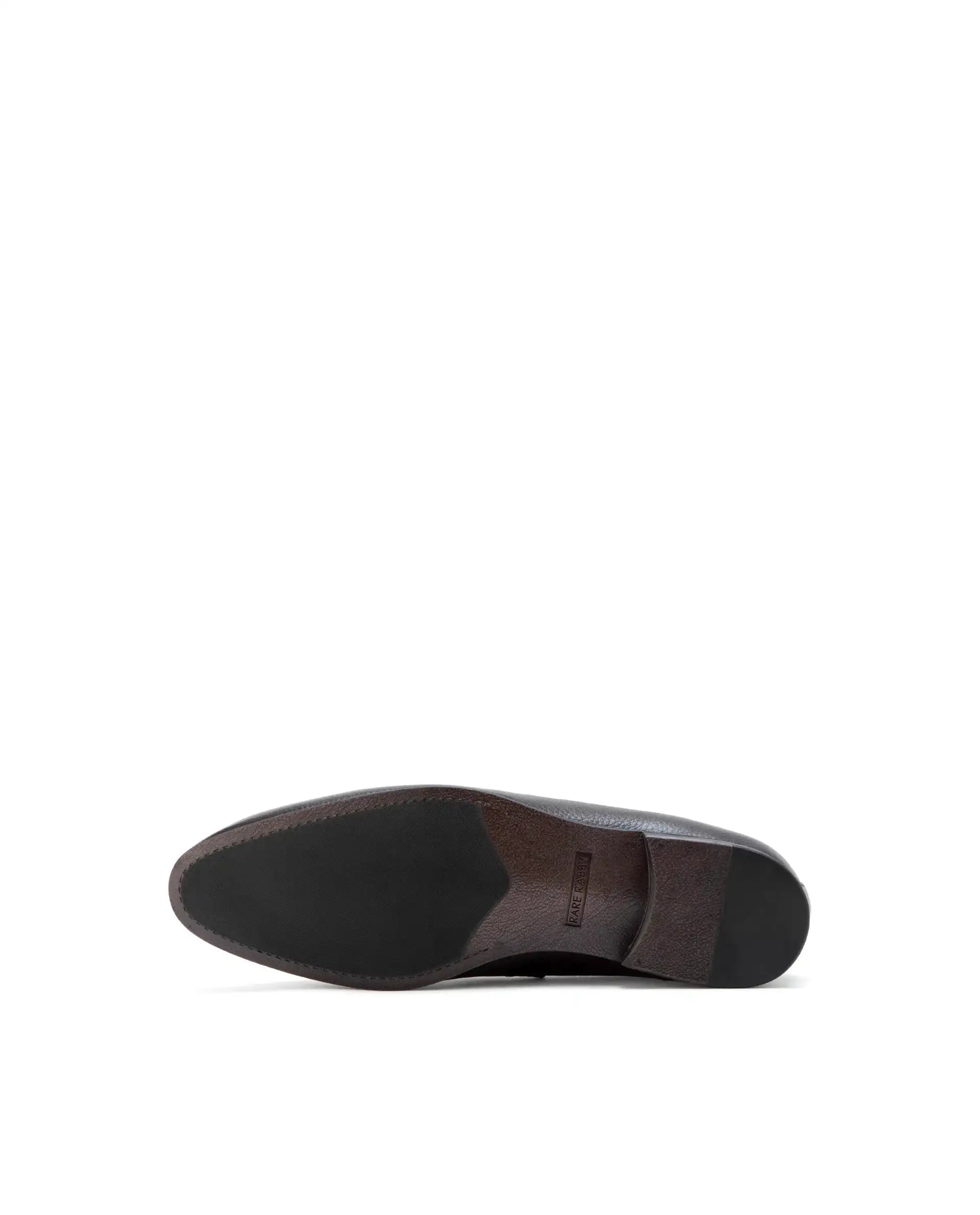 Rare Rabbit Men Ardent Brown Milled Leather Penny Saddle Slip-On Loafers