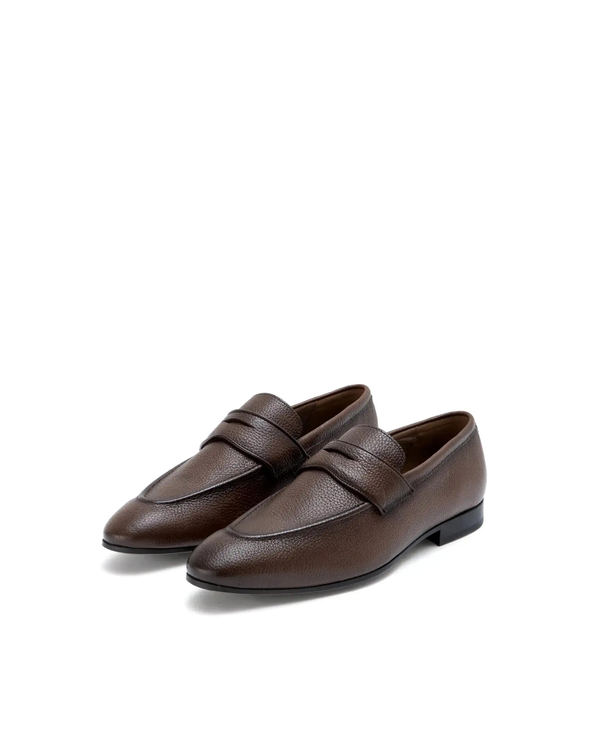 Rare Rabbit Men Ardent Tan Milled Leather Penny Saddle Slip-On Loafers