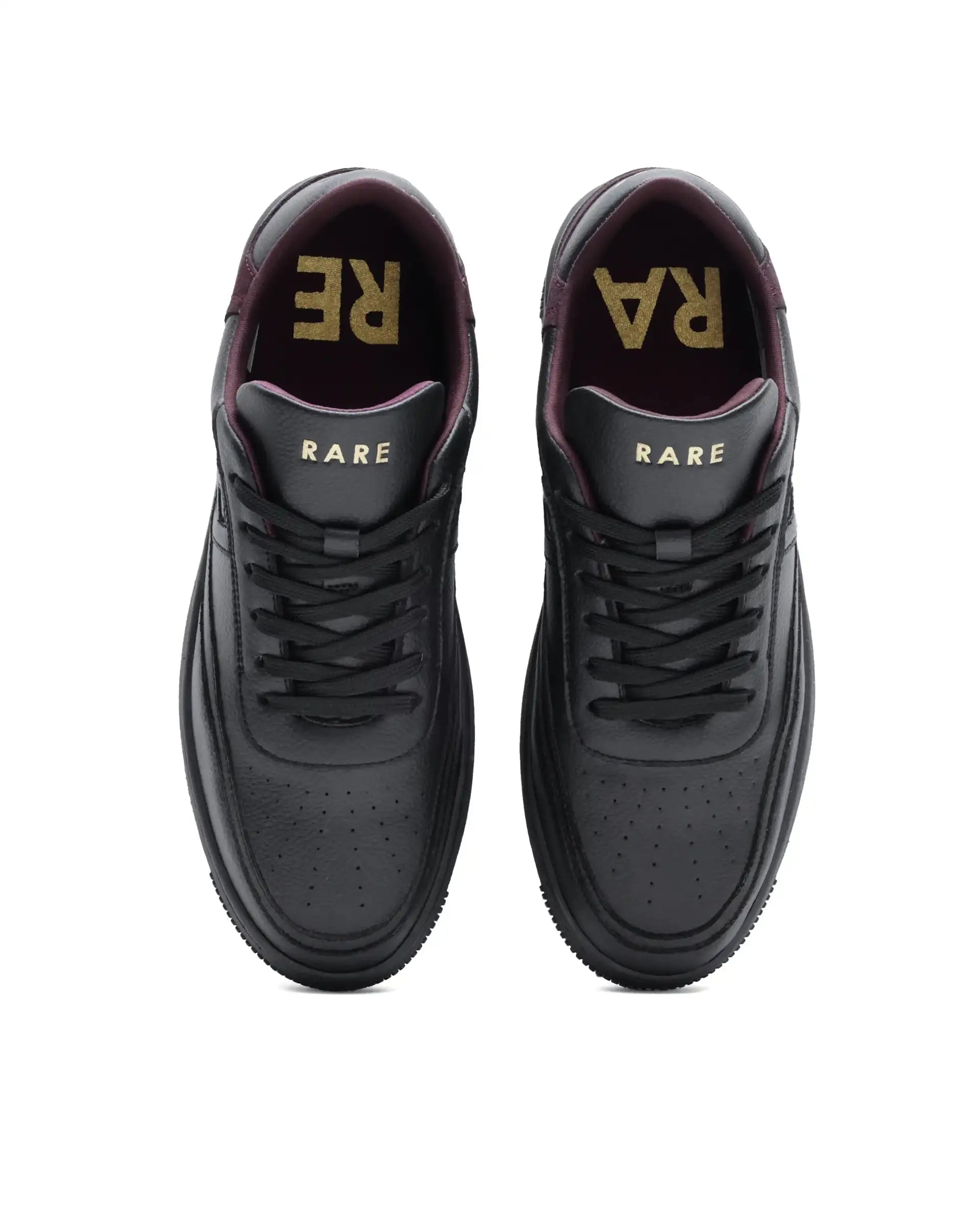 Rare Rabbit Men's Aron Black Micro Leather Sneaker