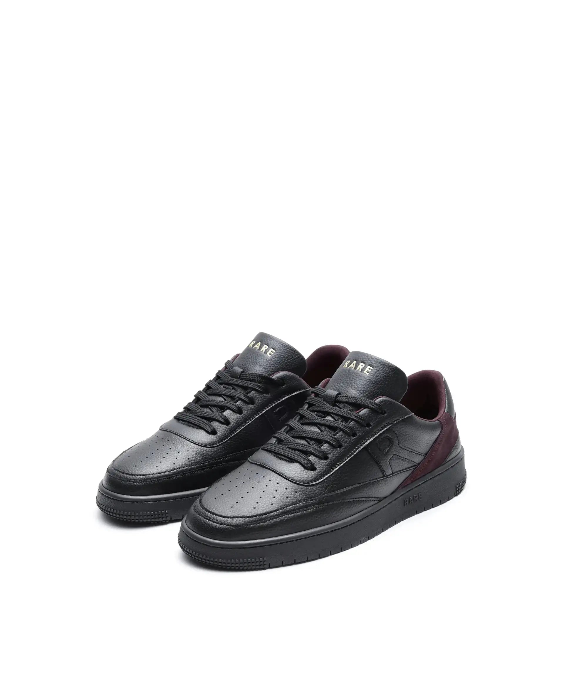 Rare Rabbit Men's Aron Black Micro Leather Sneaker