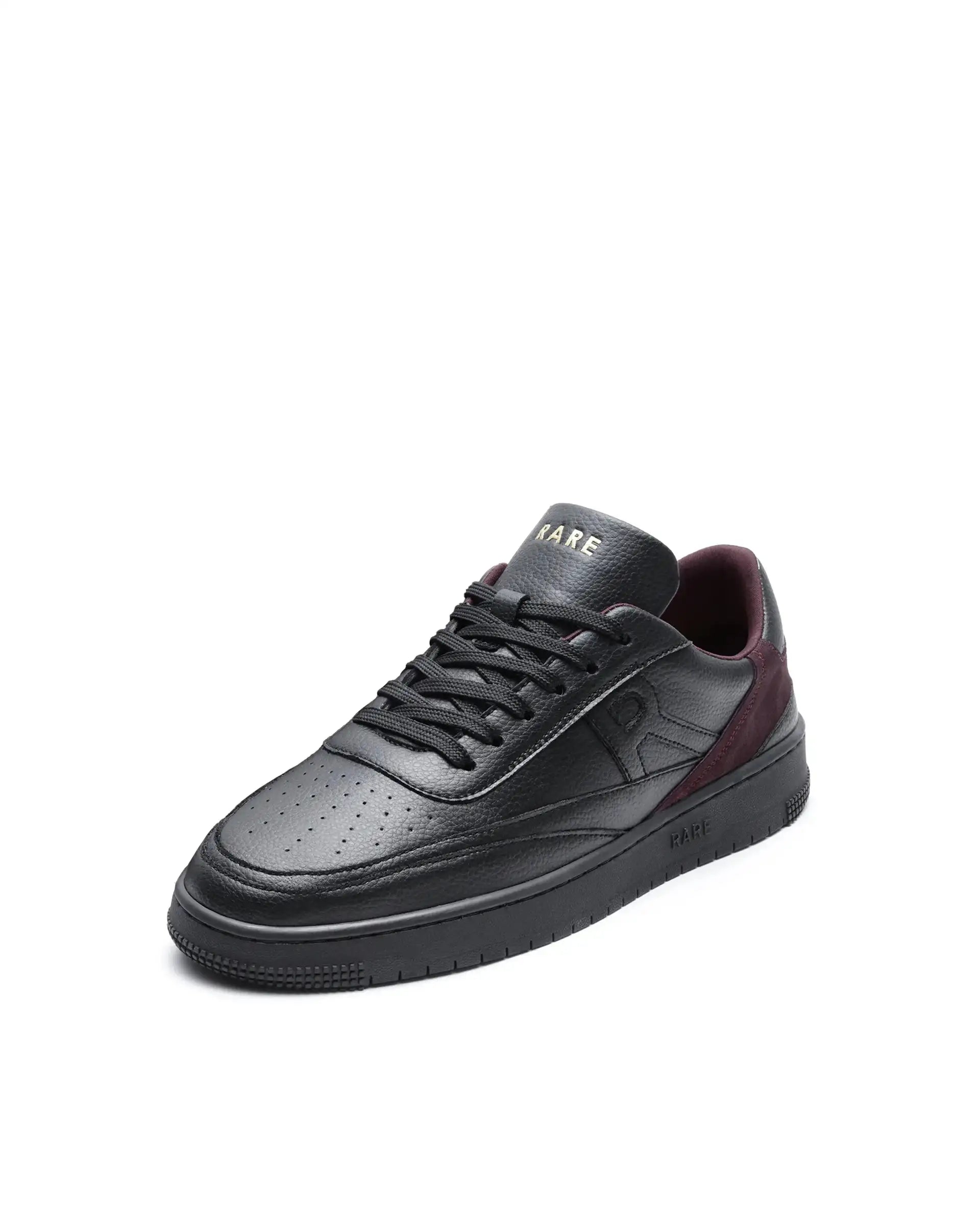 Rare Rabbit Men's Aron Black Micro Leather Sneaker