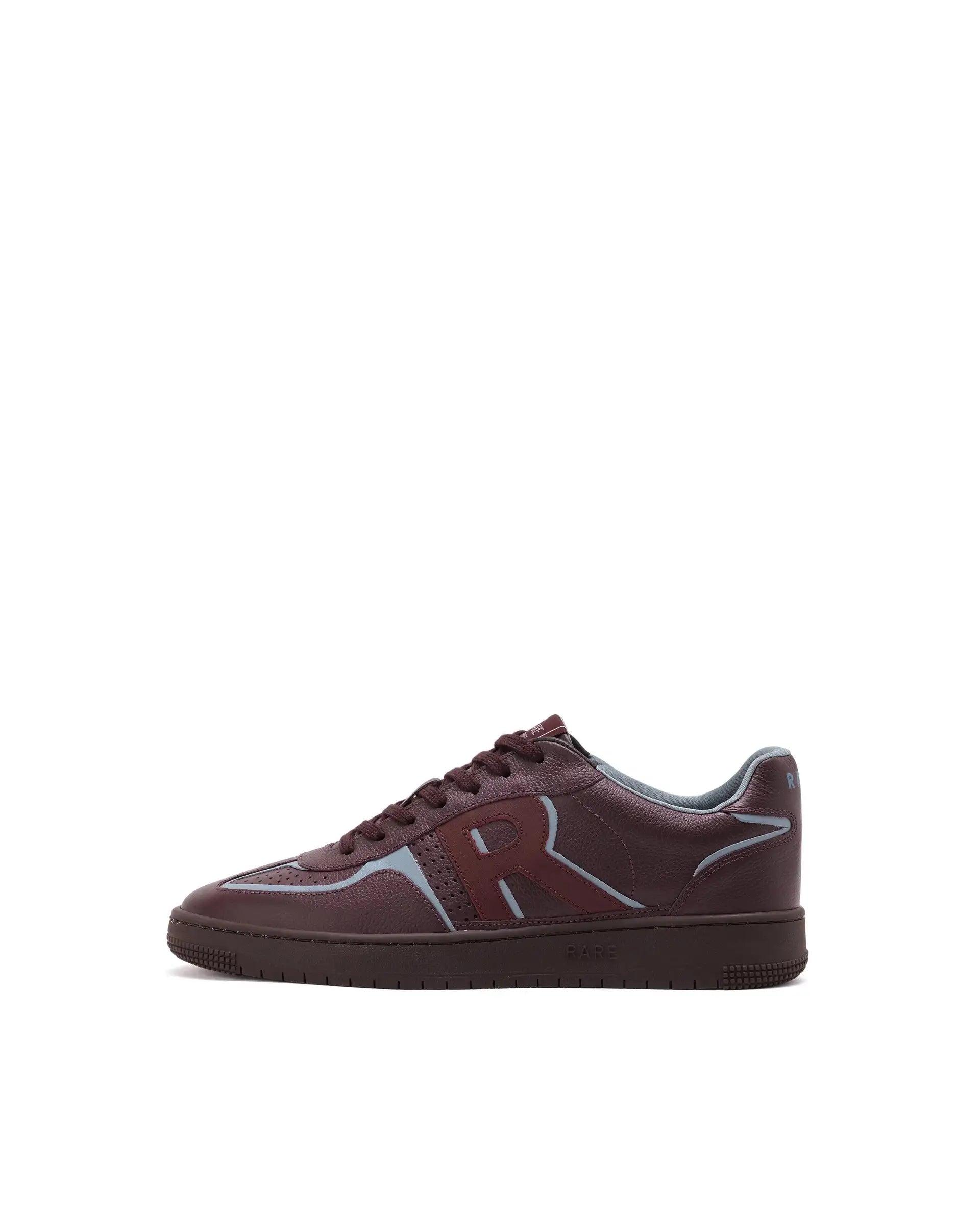 Rare Rabbit Men Ascend Burgundy Dual Tone Genuine Leather Lace-Up Low Top Sneaker Shoes