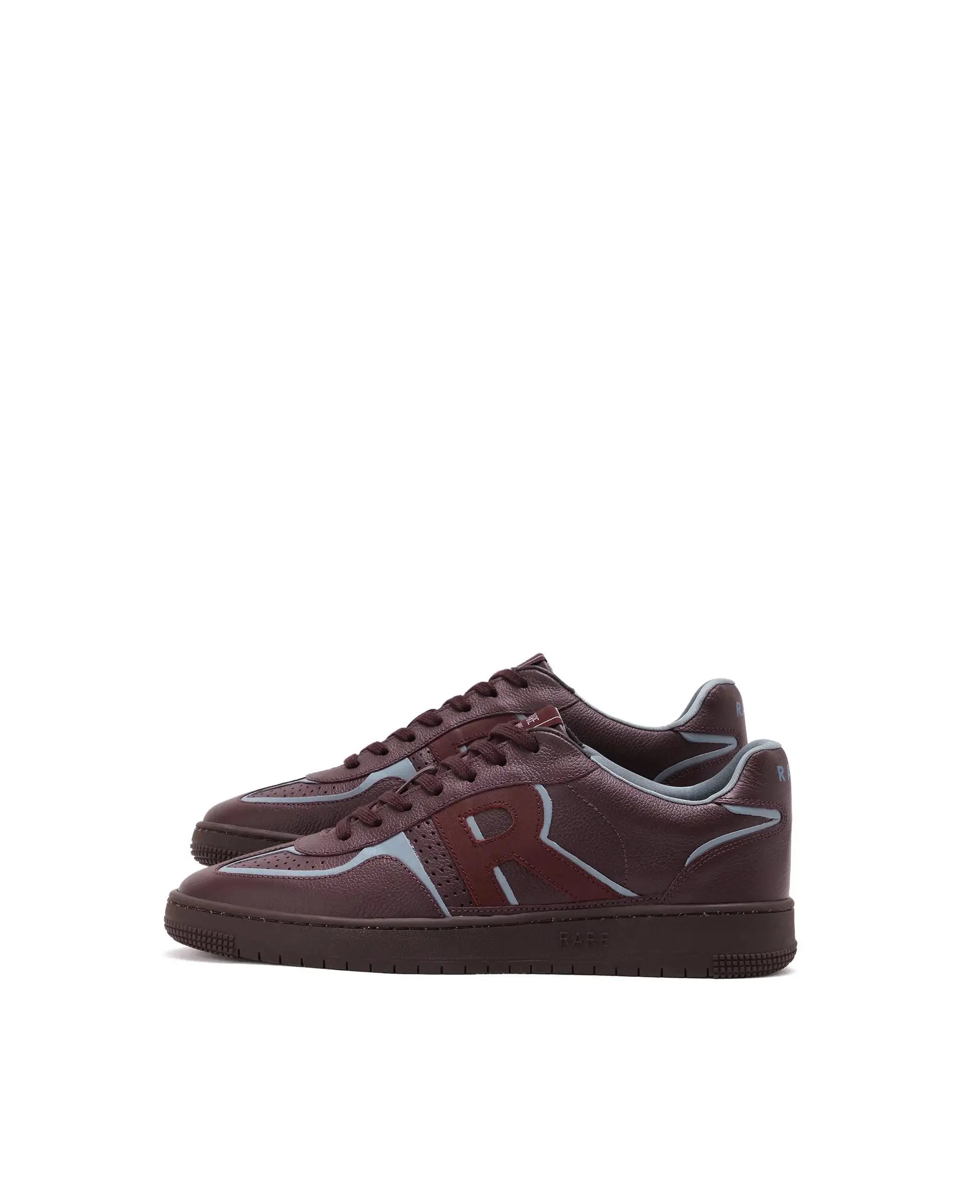 Rare Rabbit Men Ascend Burgundy Dual Tone Genuine Leather Lace-Up Low Top Sneaker Shoes