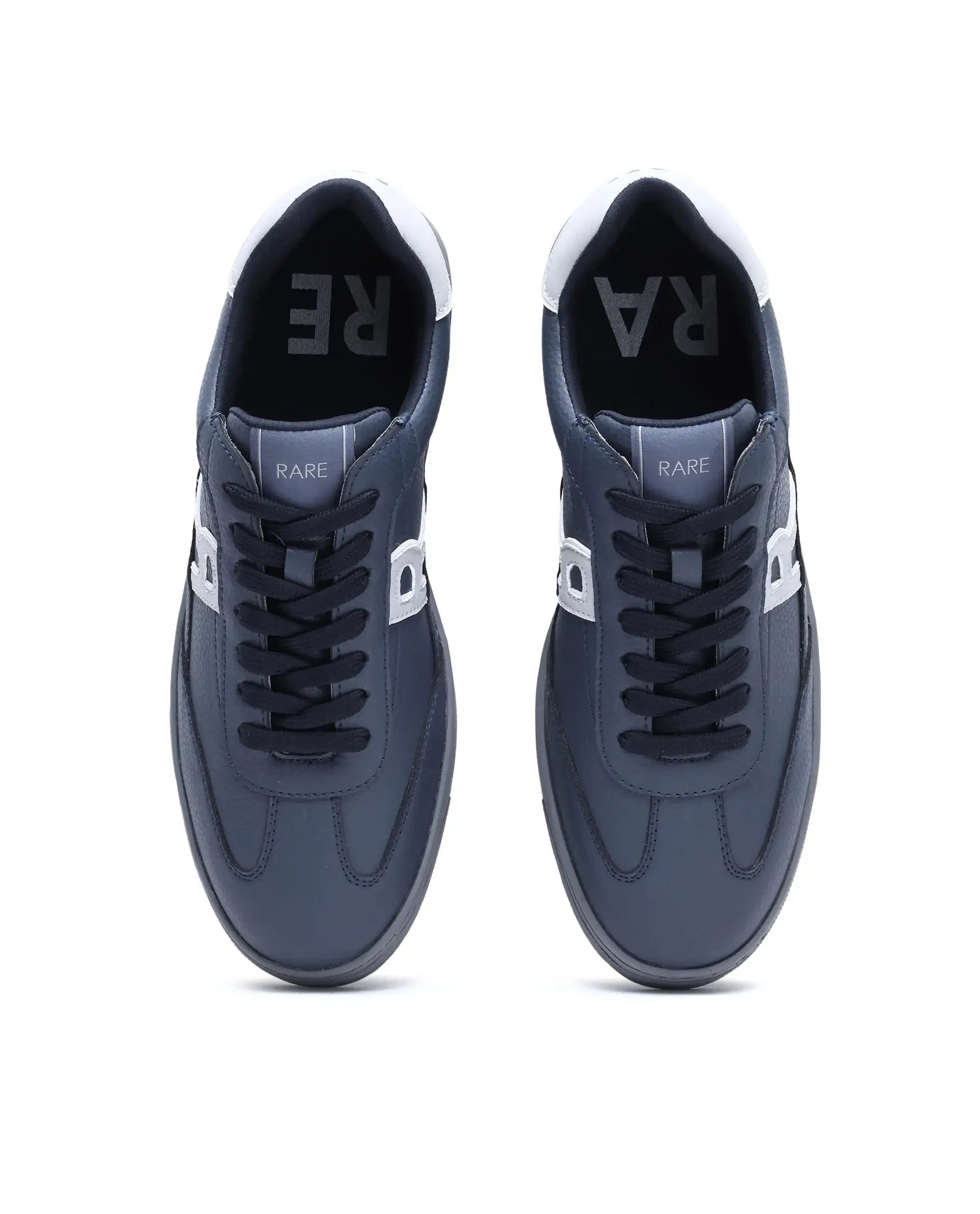 Rare Rabbit Men's Athens Dark Navy Micro Leather Sneaker