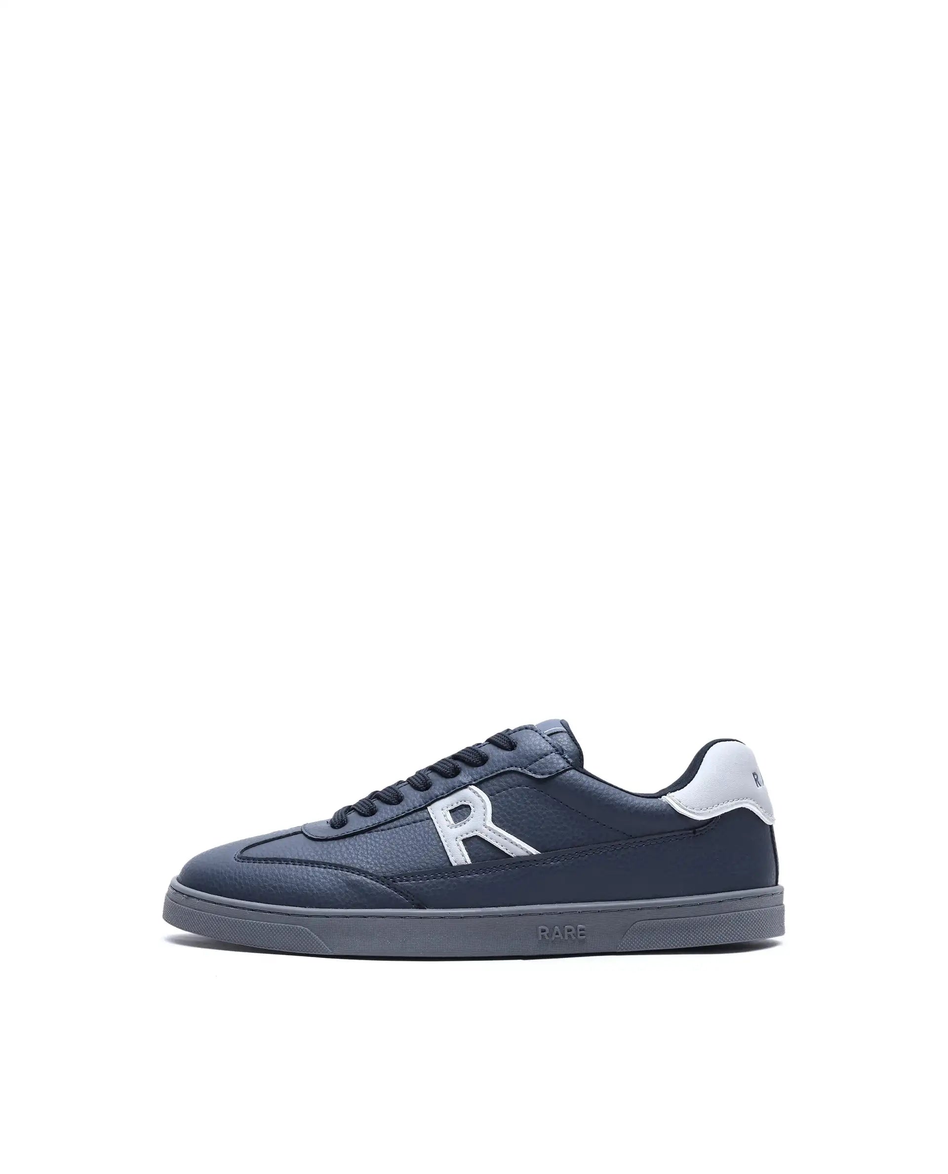 Rare Rabbit Men's Athens Dark Navy Micro Leather Sneaker