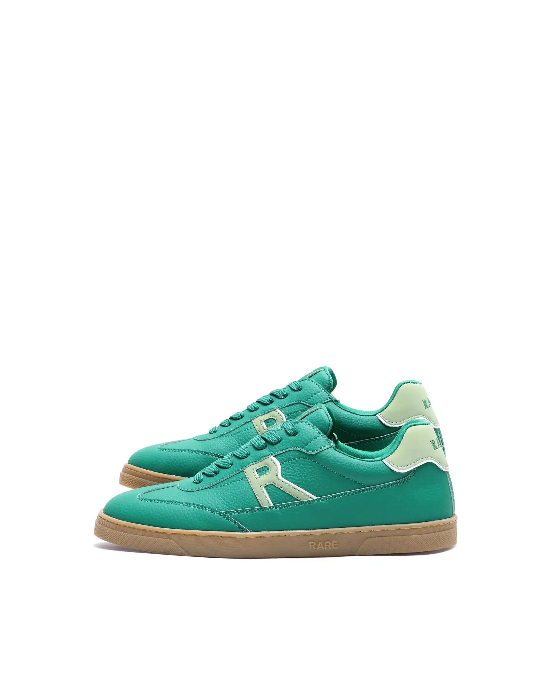 Rare Rabbit Men's Athens Green Micro Leather Sneaker