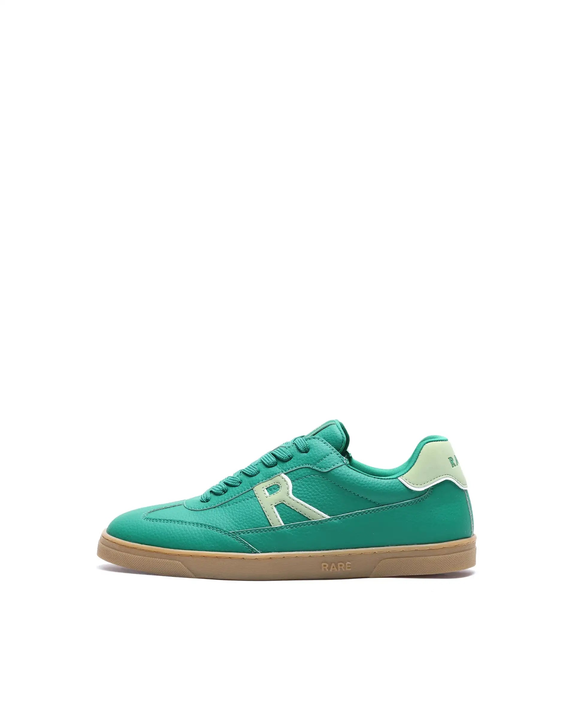 Rare Rabbit Men's Athens Green Micro Leather Sneaker