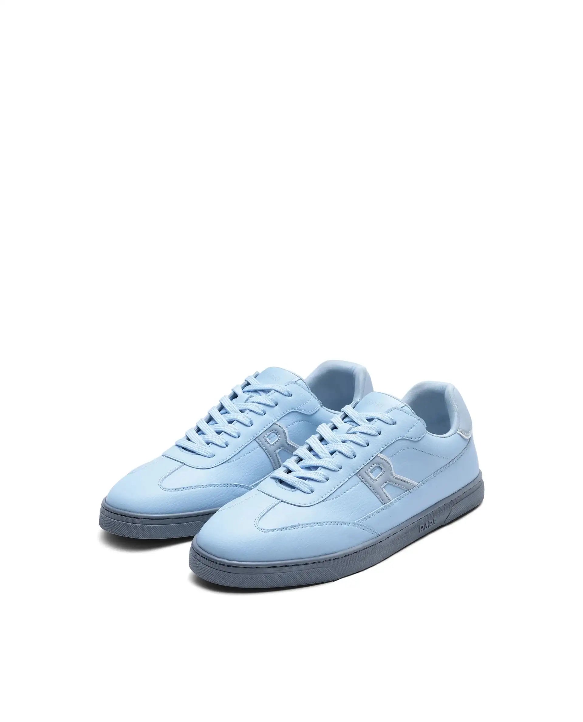 Rare Rabbit Men's Athens Ice Blue Micro Leather Sneaker