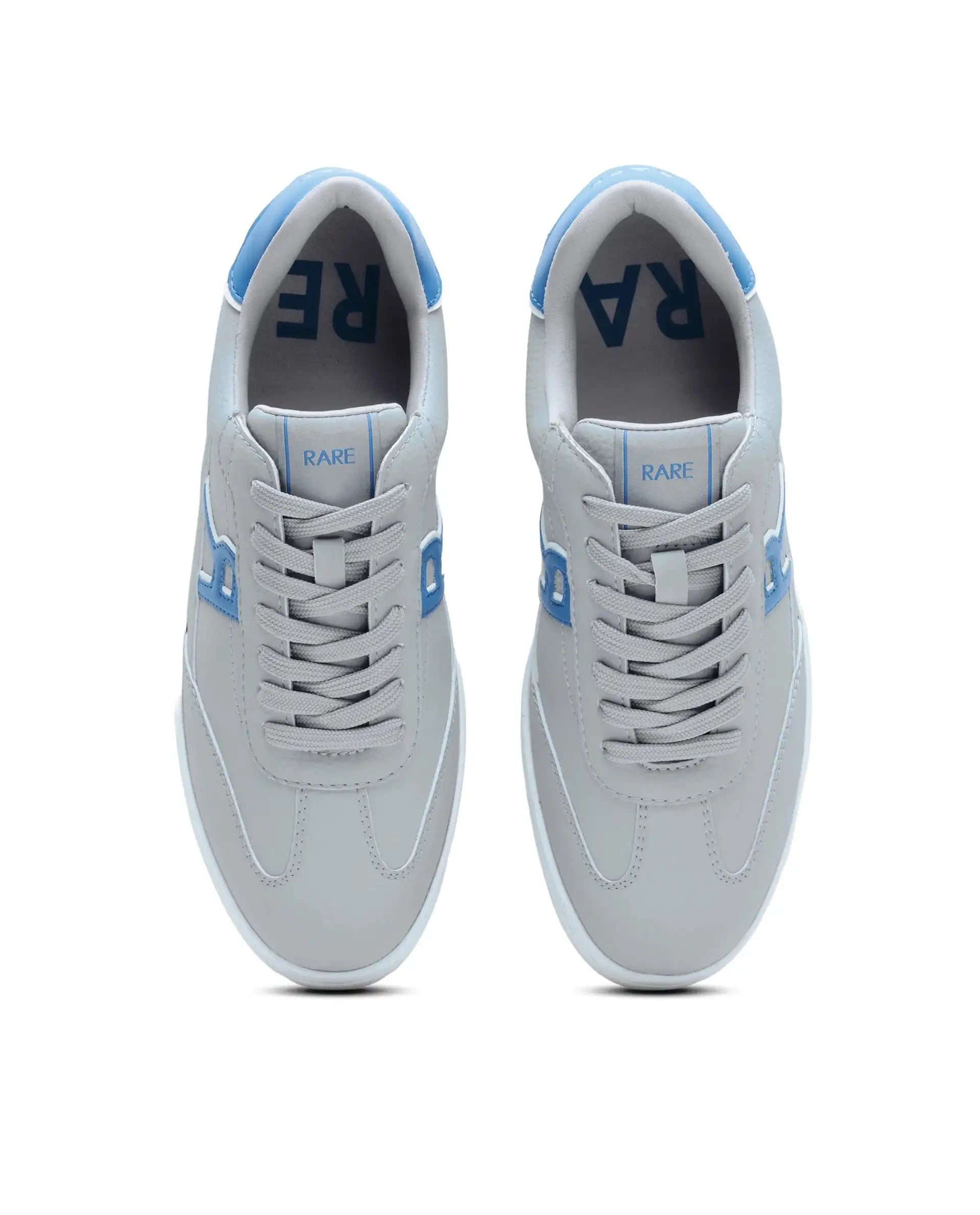 Rare Rabbit Men's Athens Light Grey Micro Leather Sneaker