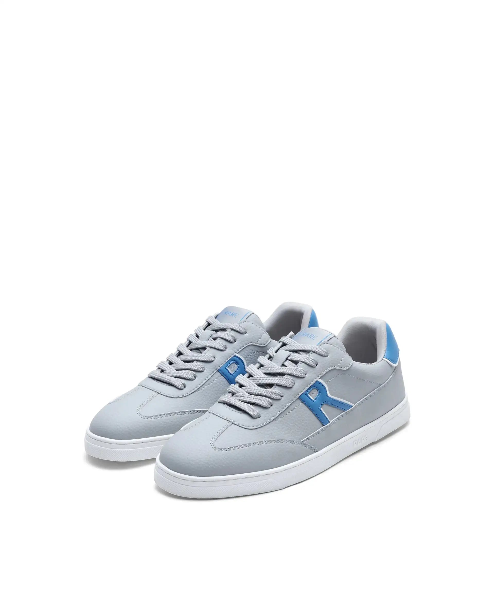 Rare Rabbit Men's Athens Light Grey Micro Leather Sneaker