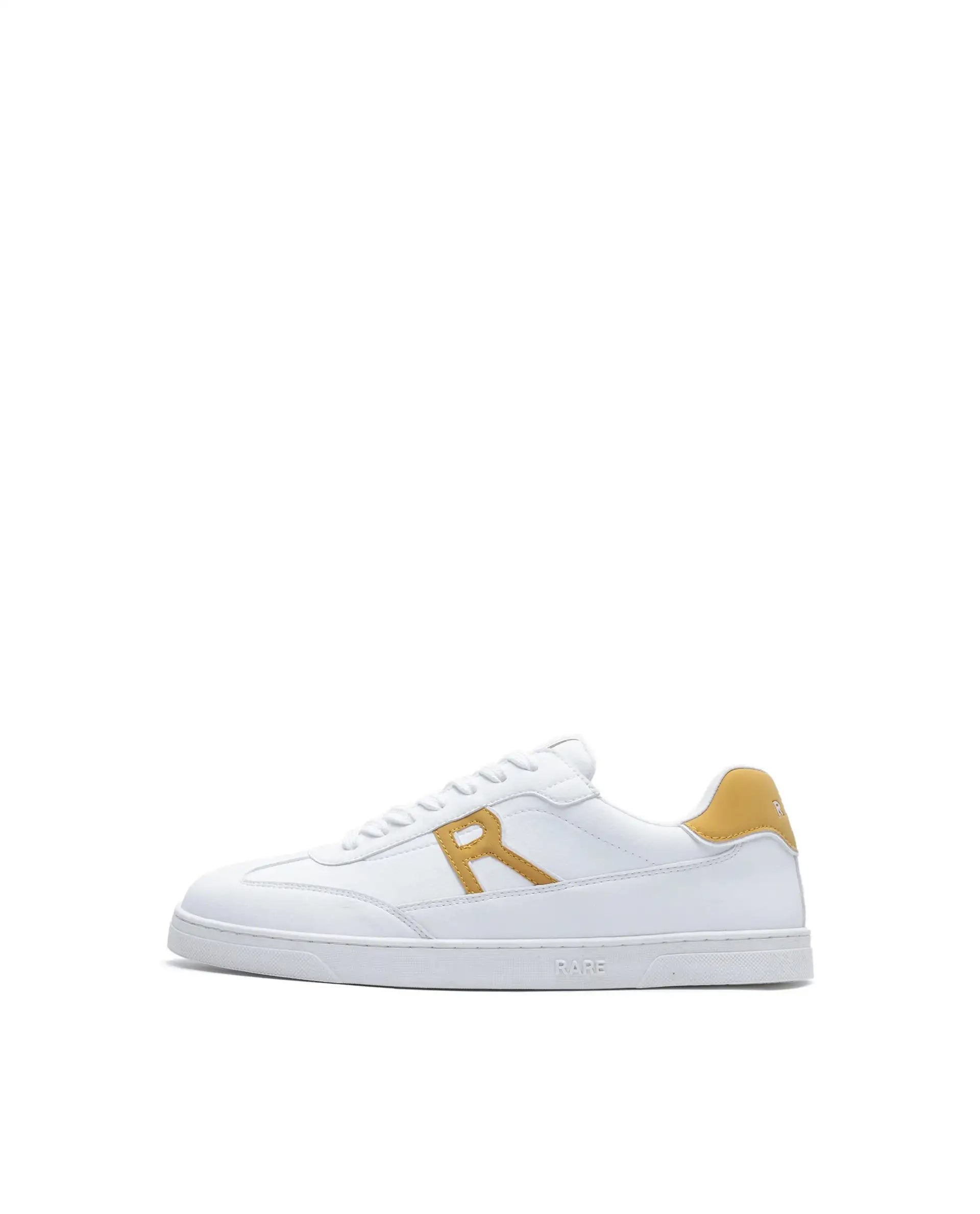 Rare Rabbit Men's Athens Yellow Micro Leather Sneaker