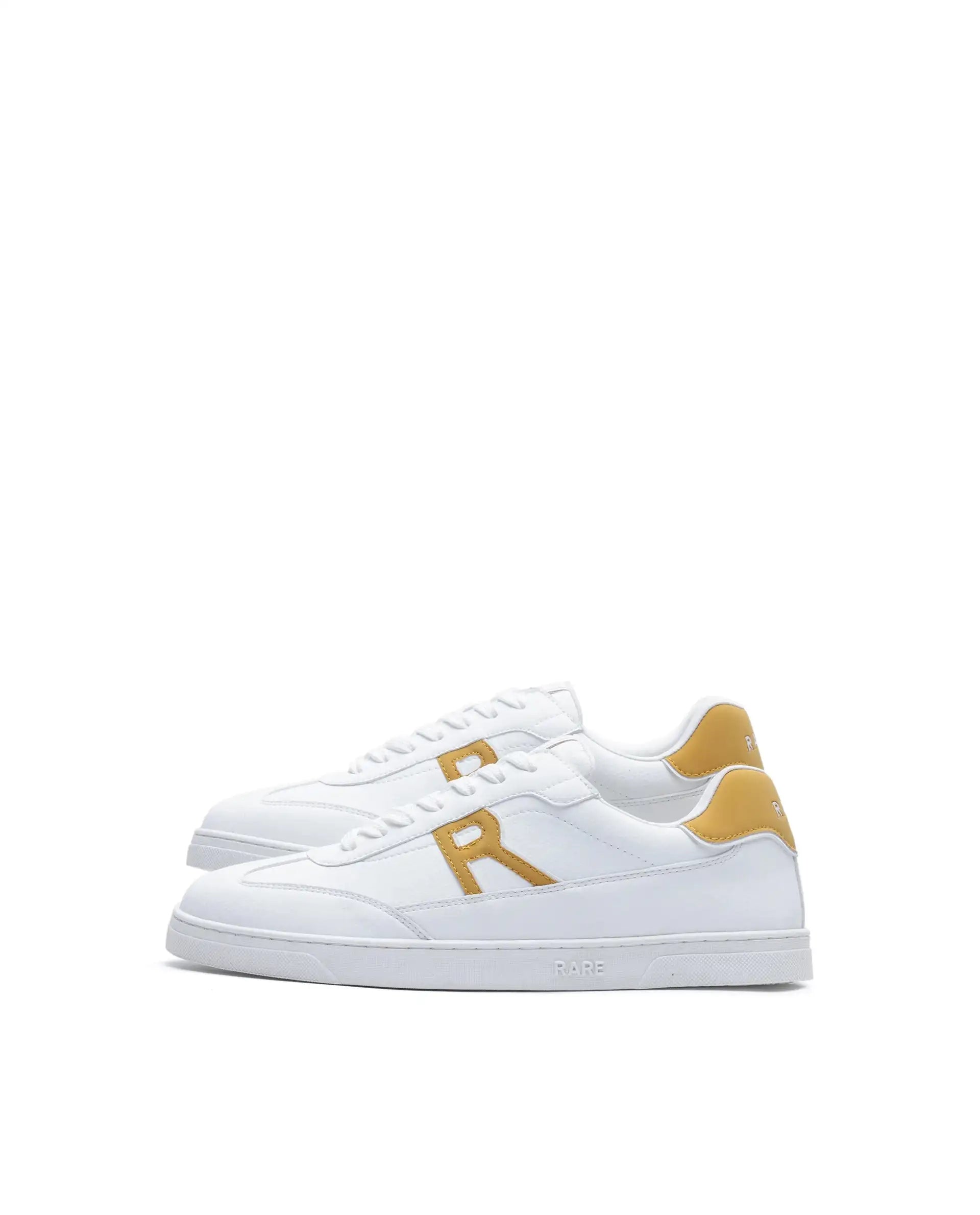 Rare Rabbit Men's Athens Yellow Micro Leather Sneaker