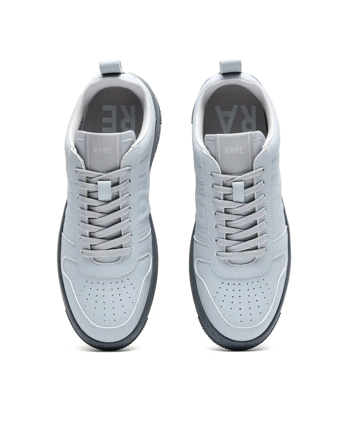 Rare Rabbit Men's Bane Grey Micro Leather Sneaker