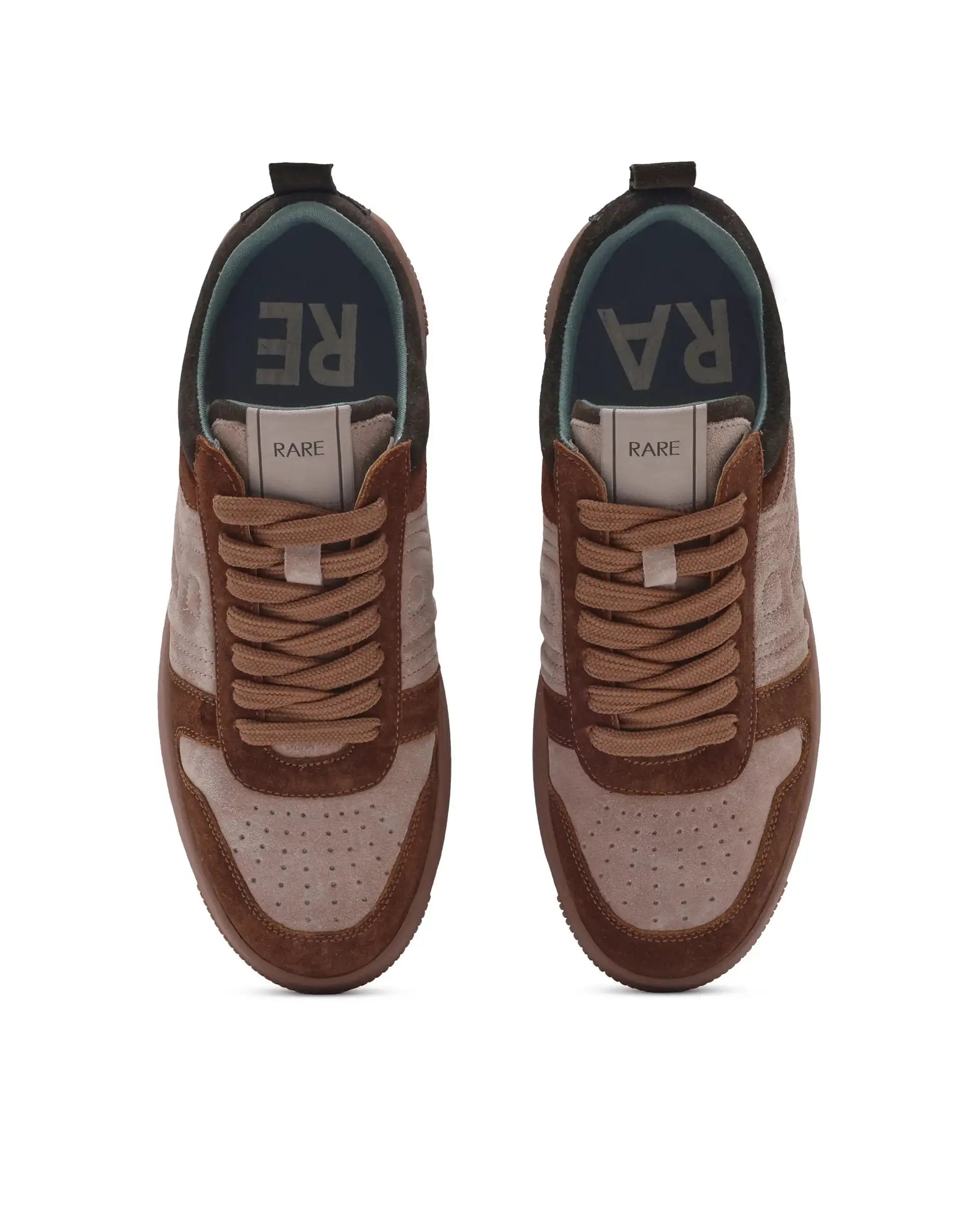 Rare Rabbit Men's Banes Beige /Tan Genuine Suede Leather Low-Top Lace Up Sneaker Shoes