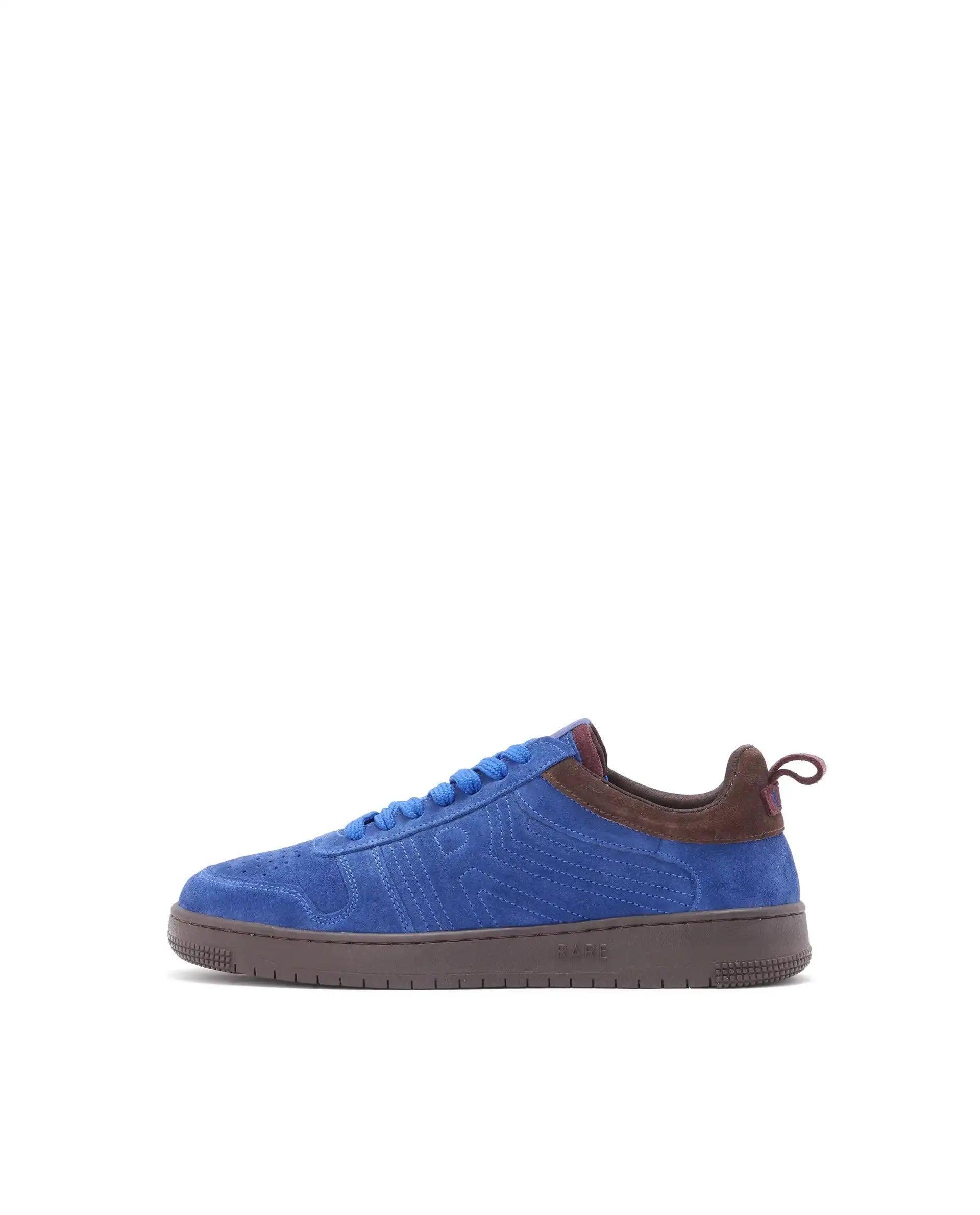Rare Rabbit Men's Banes Blue Genuine Suede Leather Low-Top Lace Up Sneaker Shoes