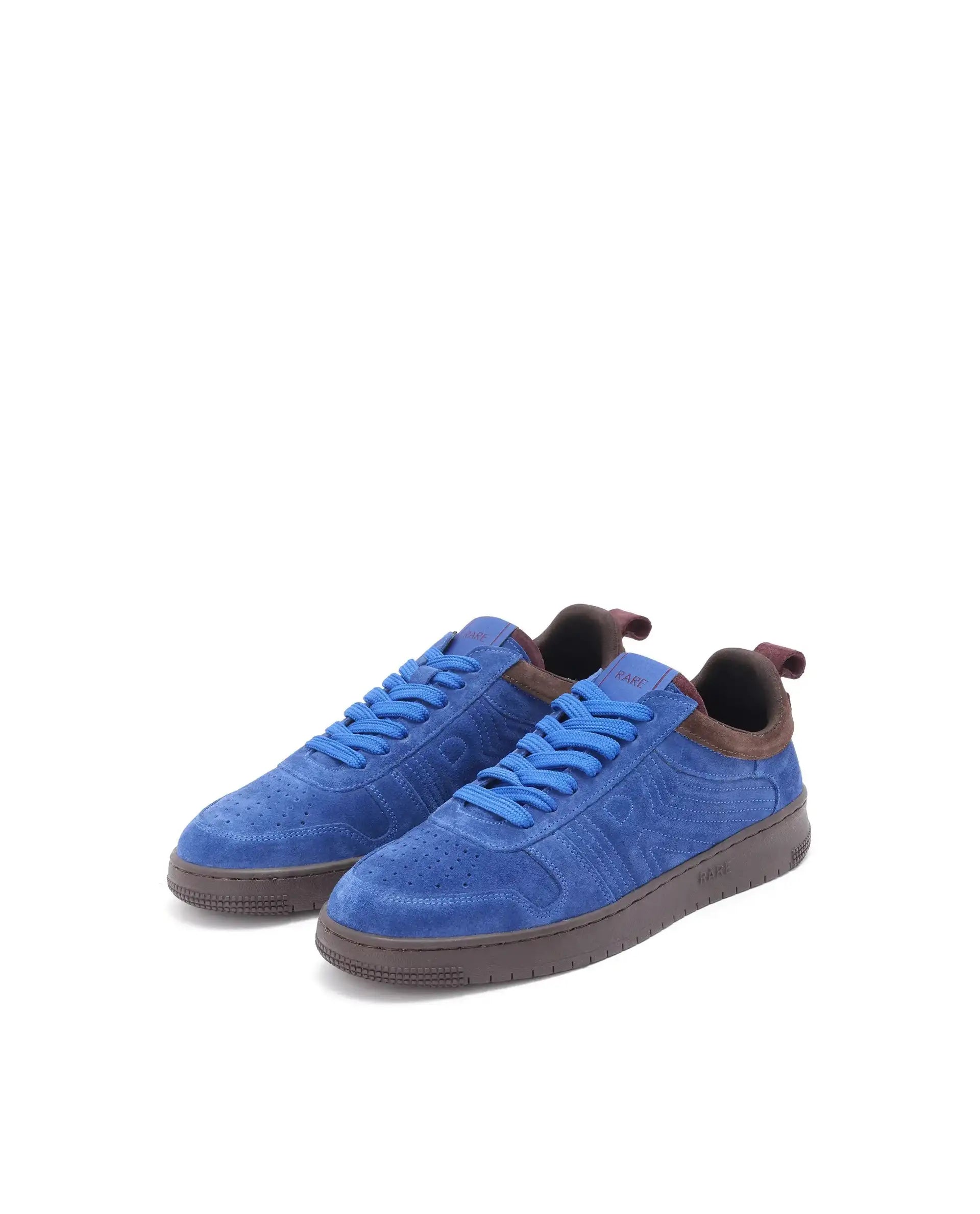 Rare Rabbit Men's Banes Blue Genuine Suede Leather Low-Top Lace Up Sneaker Shoes