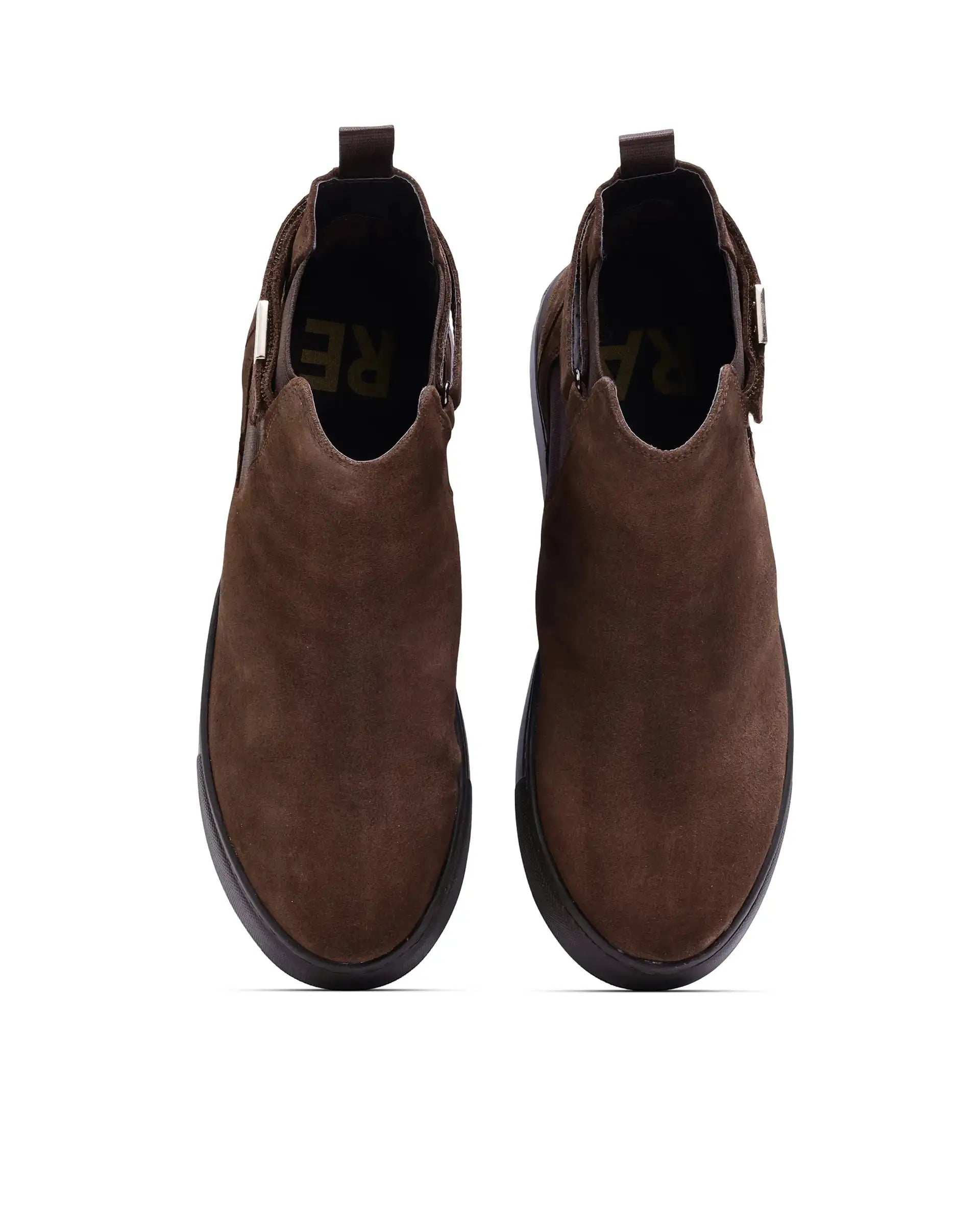 Rare Rabbit Men Berus Dark Brown Suede Slip-on Closure Shoes
