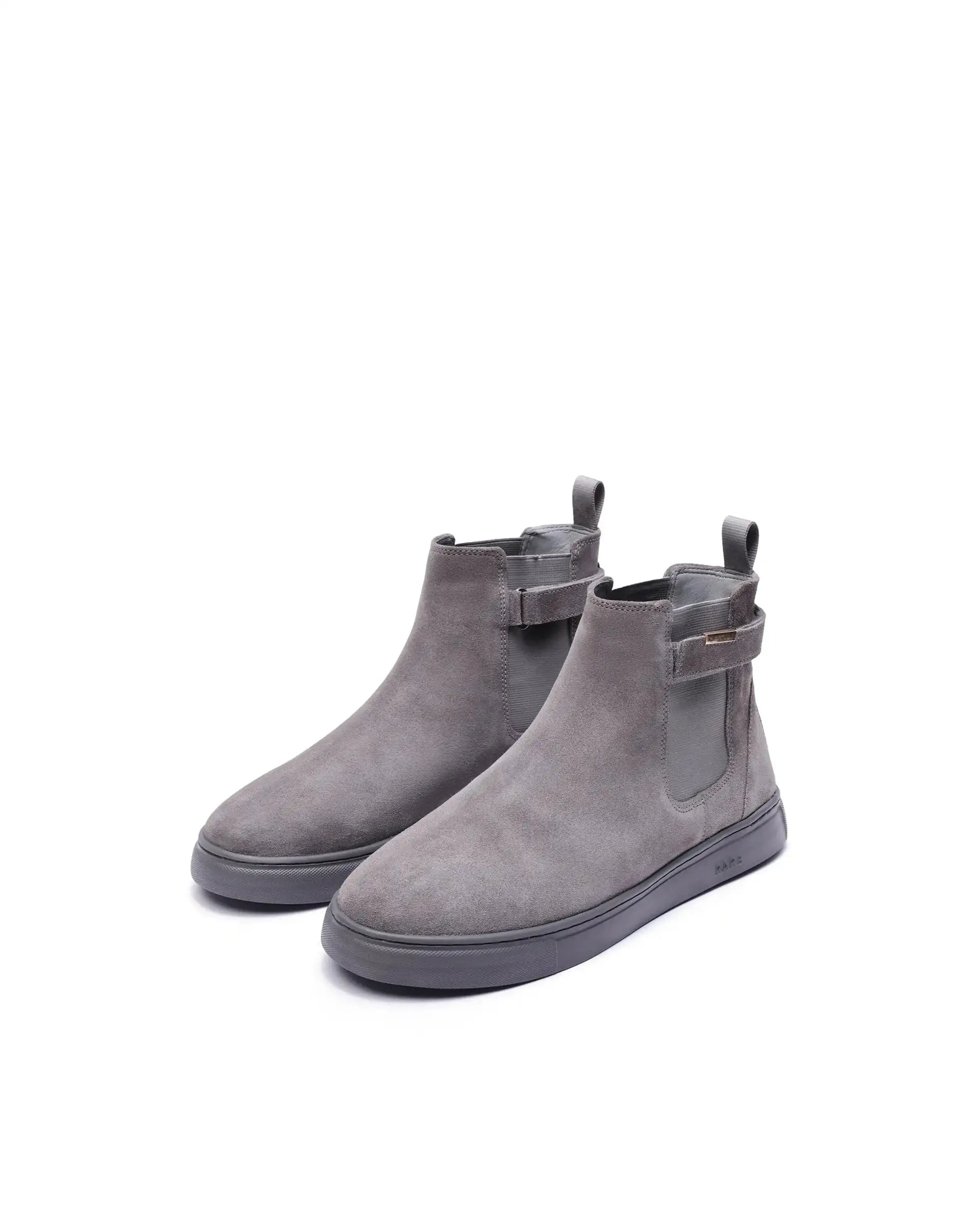Rare Rabbit Men Berus Grey Suede Slip-on Closure Chelsea Shoes