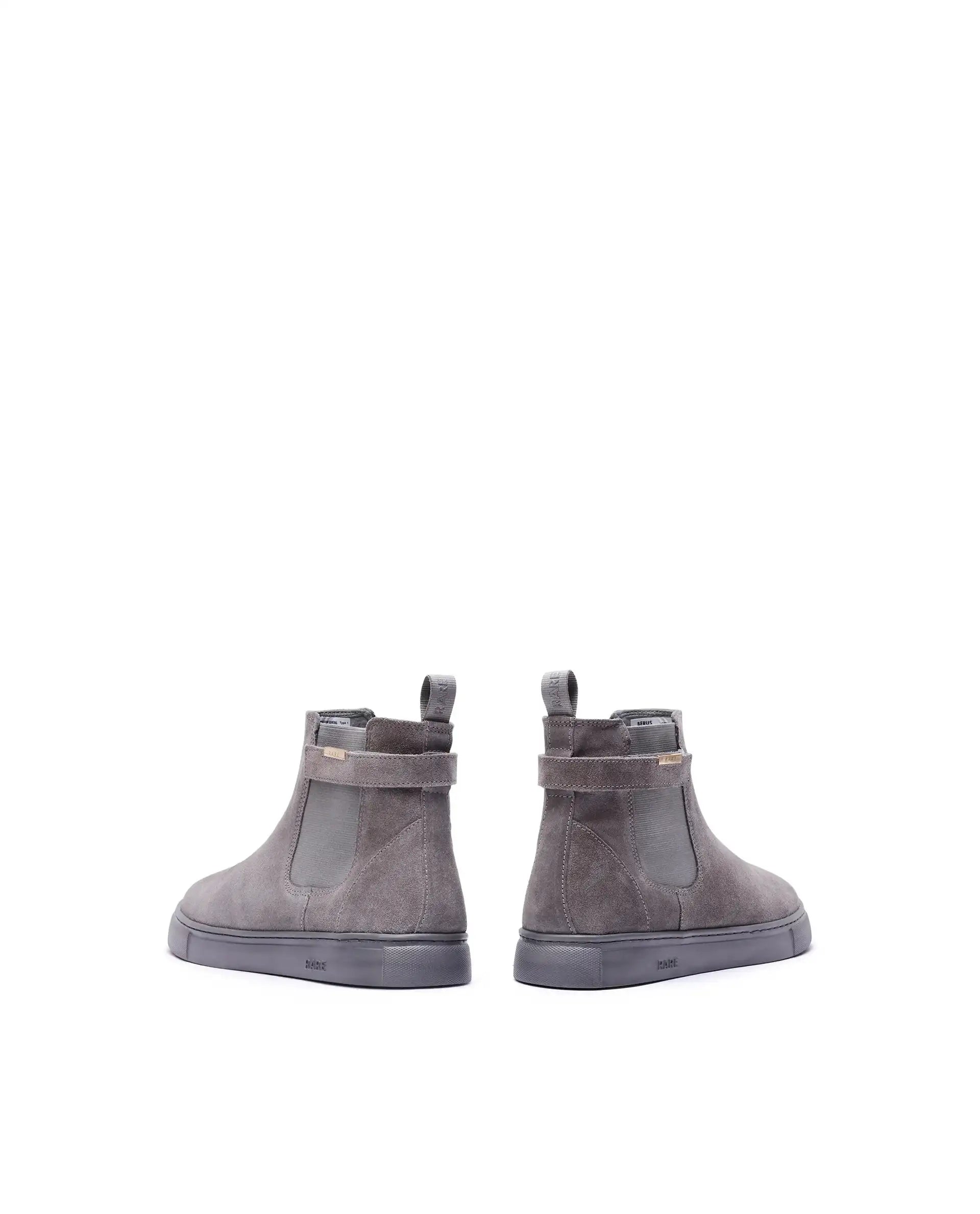 Rare Rabbit Men Berus Grey Suede Slip-on Closure Chelsea Shoes