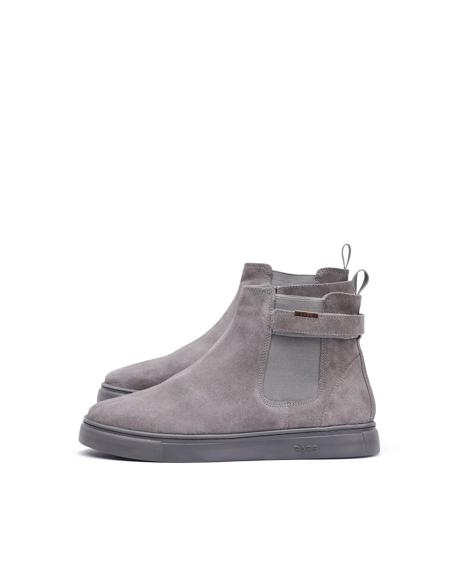 Rare Rabbit Men Berus Grey Suede Slip-on Closure Chelsea Shoes