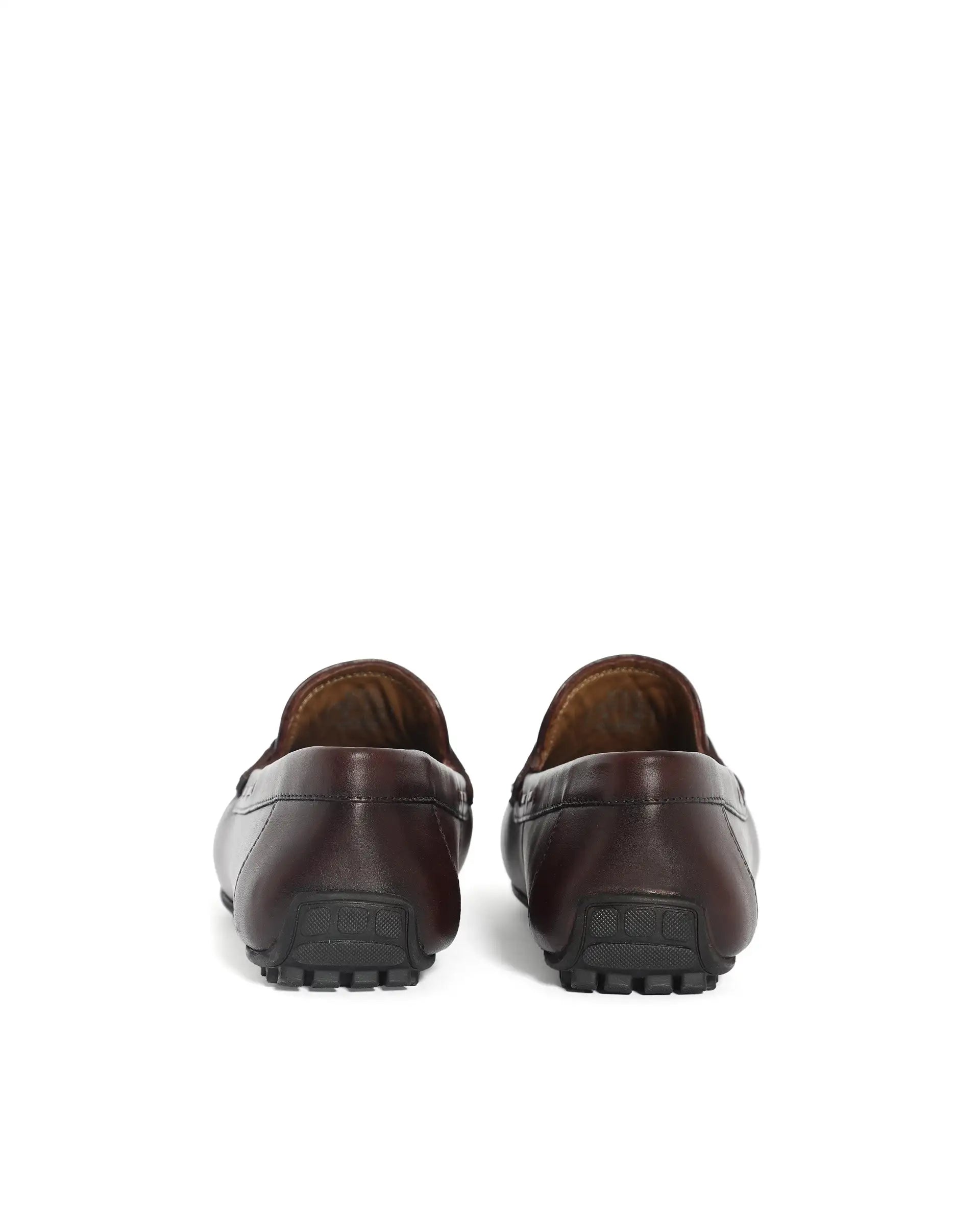 Rare Rabbit Men's Bold Burgundy Slip-On Monotone Genuine Leather Driver Moccasin