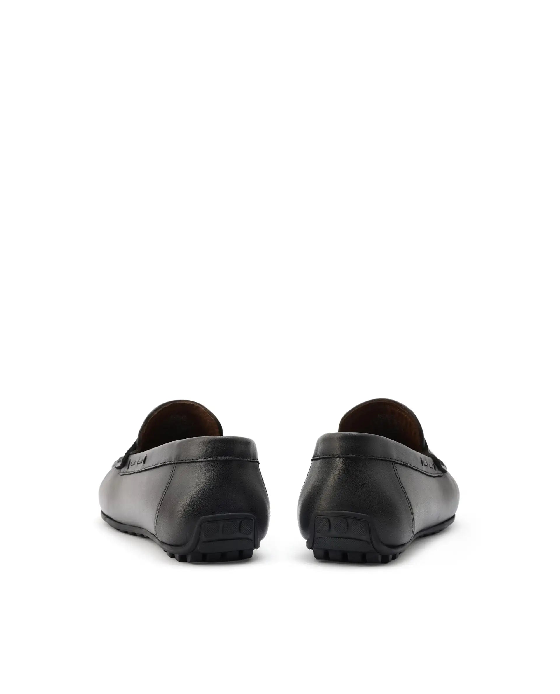 Rare Rabbit Men's Bold Dark Olive Slip-On Monotone Genuine Leather Driver Moccasin