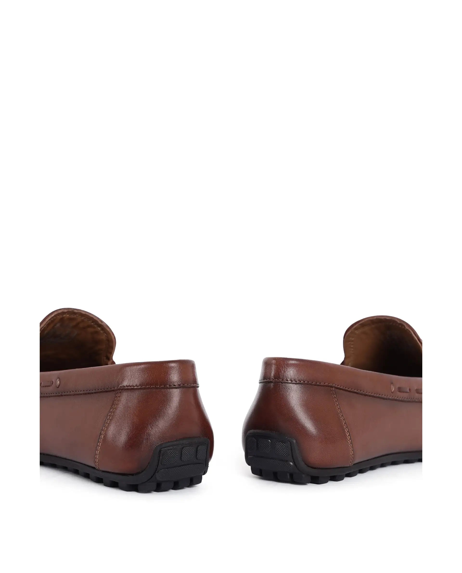 Rare Rabbit Men's Bold Tan Slip-On Monotone Genuine Leather Driver Moccasin