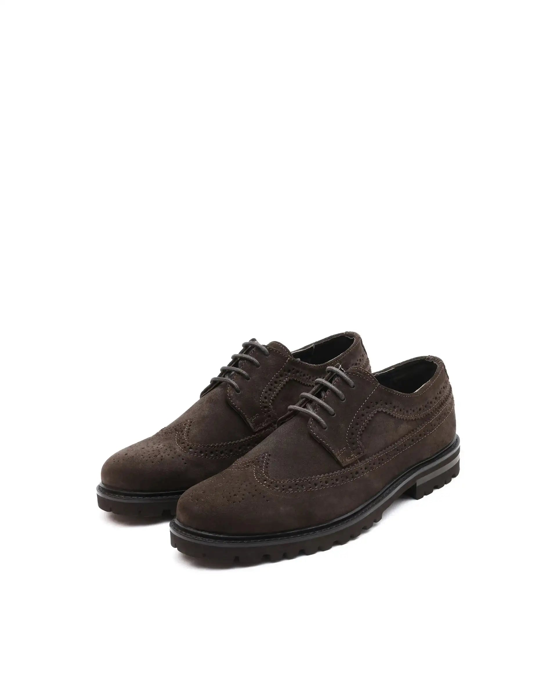 Rare Rabbit Men Brix Coffee Suede Lace-Up Closure Shoes