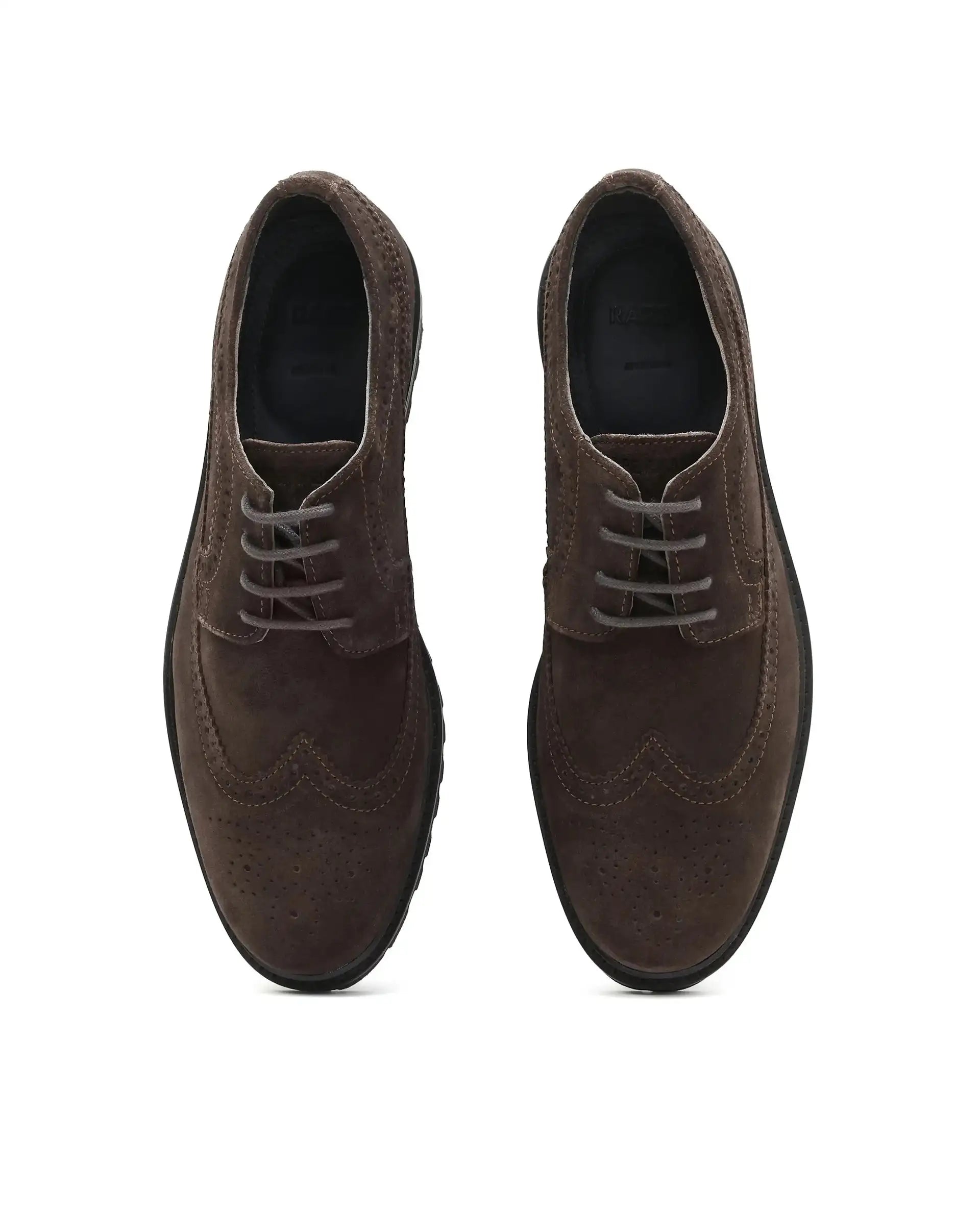 Rare Rabbit Men Brix Coffee Suede Lace-Up Closure Shoes